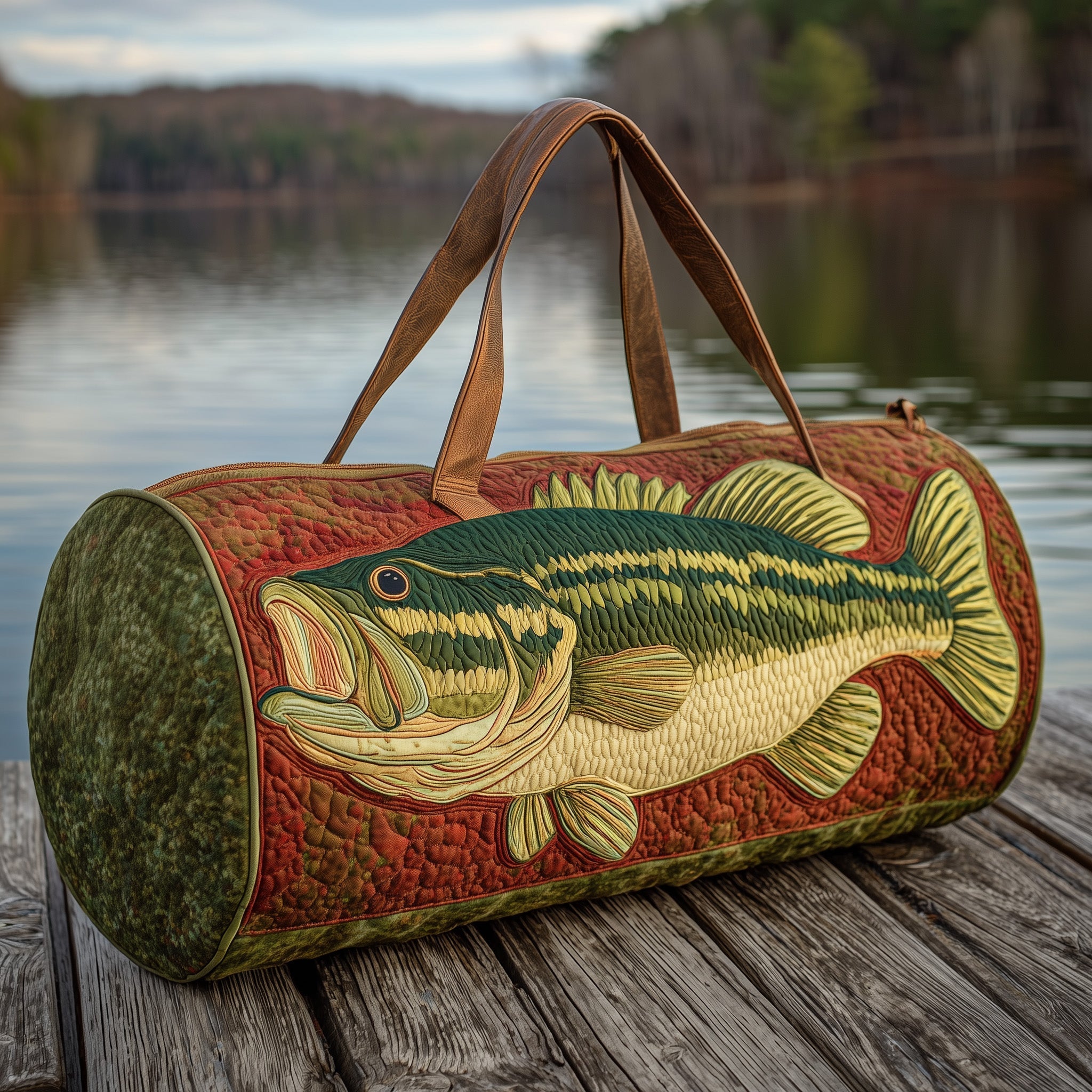 Largemouth Bass Quilted Duffle Bag GFTOHD10574