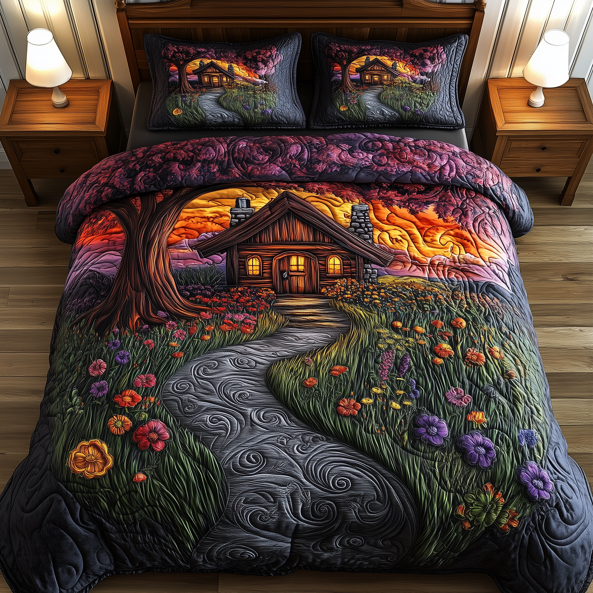 Sunset Serenity Homestead 3-Piece Quilted Bedding Set GFTOHD1059