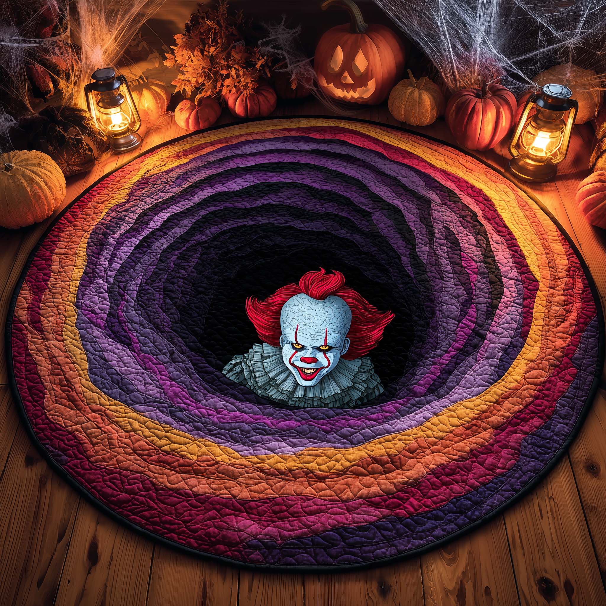 Creepy Clown Quilted Round Mat GFTOHD11442