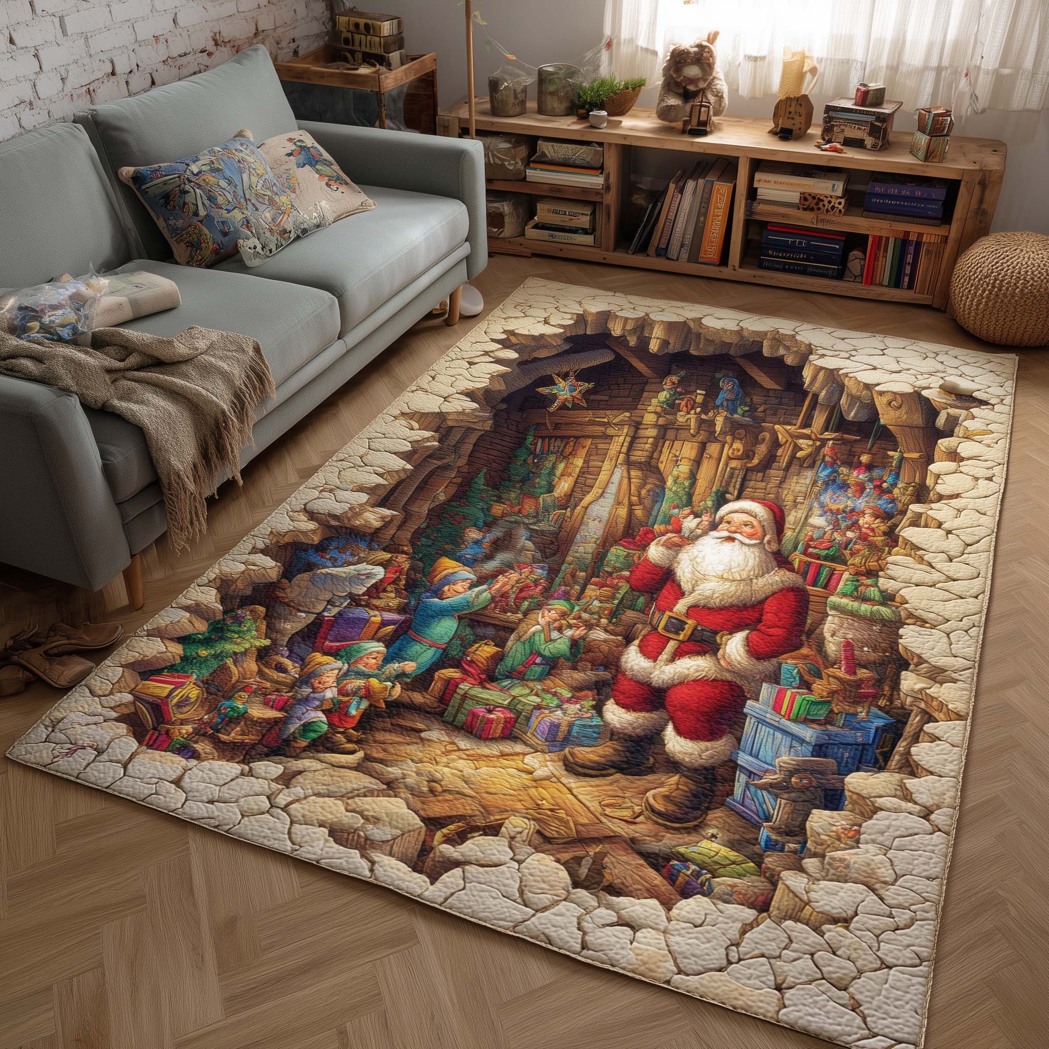 Santa Workshop Wonder Area Rug GFTOHD11467