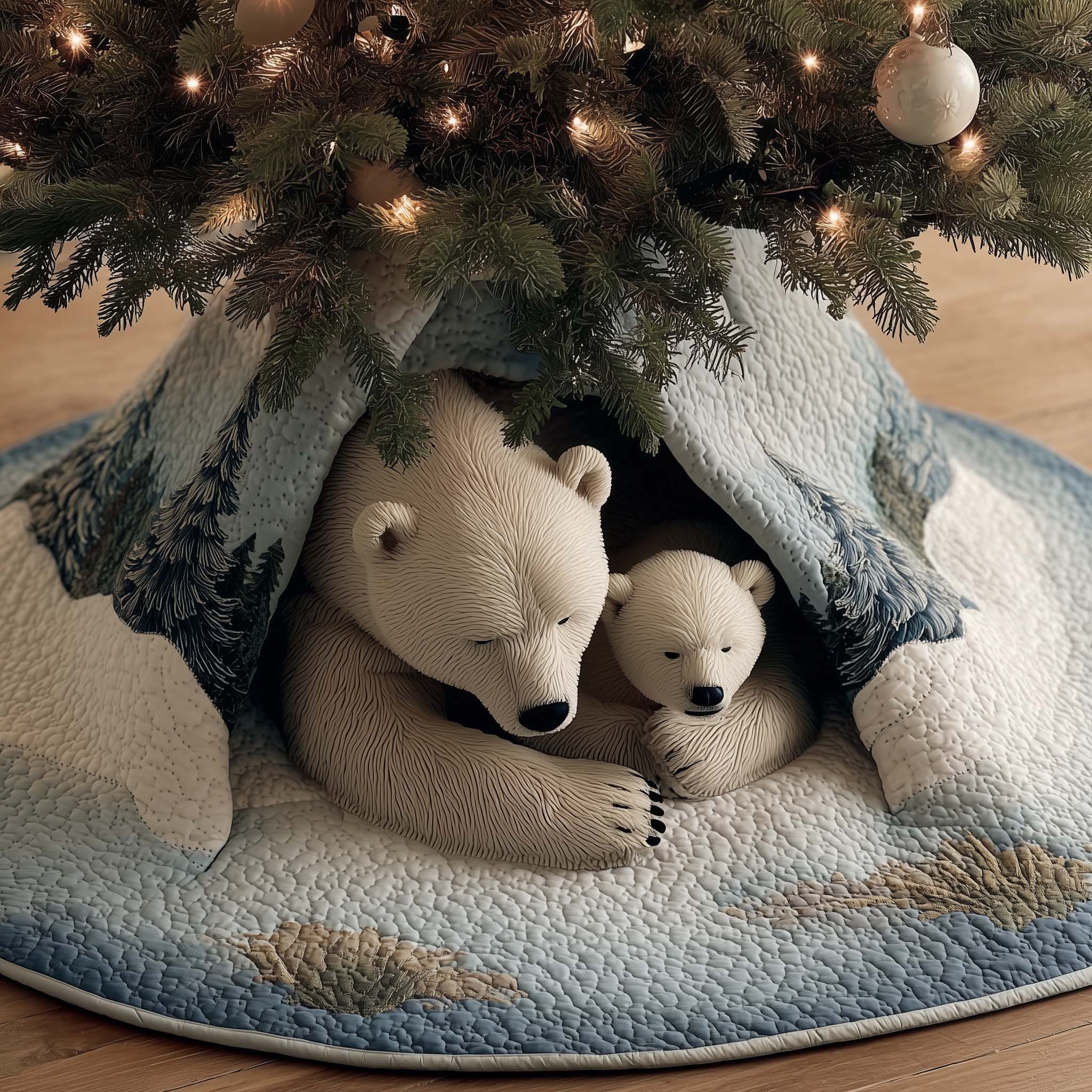 Bear Forest Spirit Quilted Tree Skirt GFTOHD11599