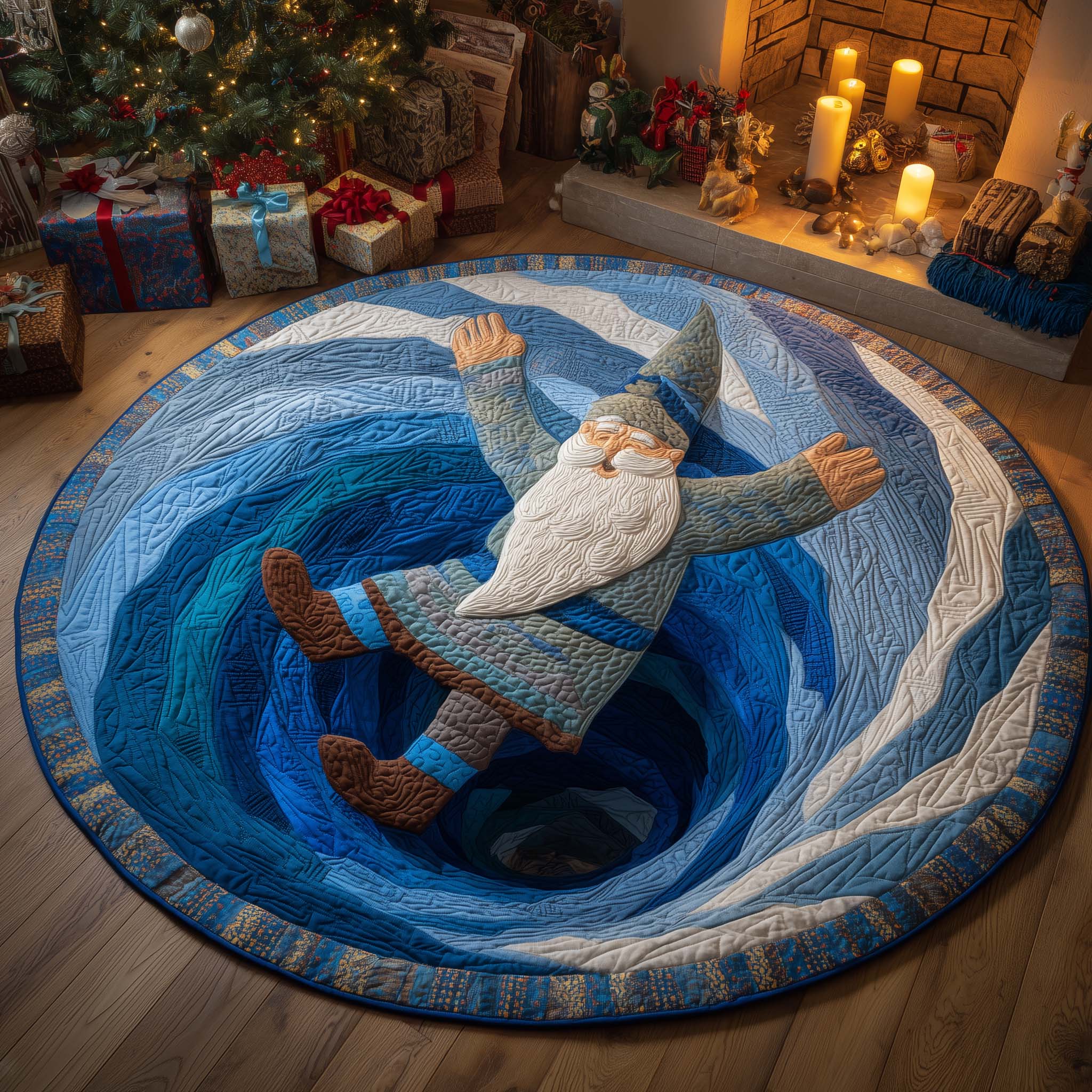 Christmas Wizard Quilted Round Mat GFTOHD11657