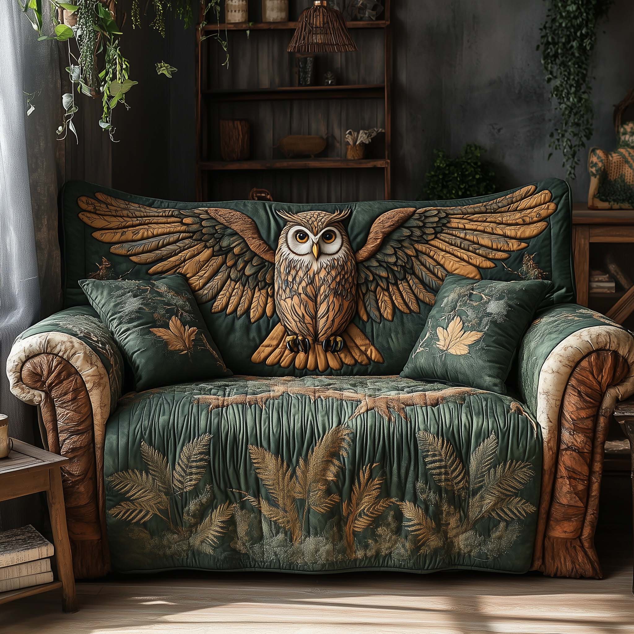 Forest Guardian Quilted Sofa Cover GFTOHD11856