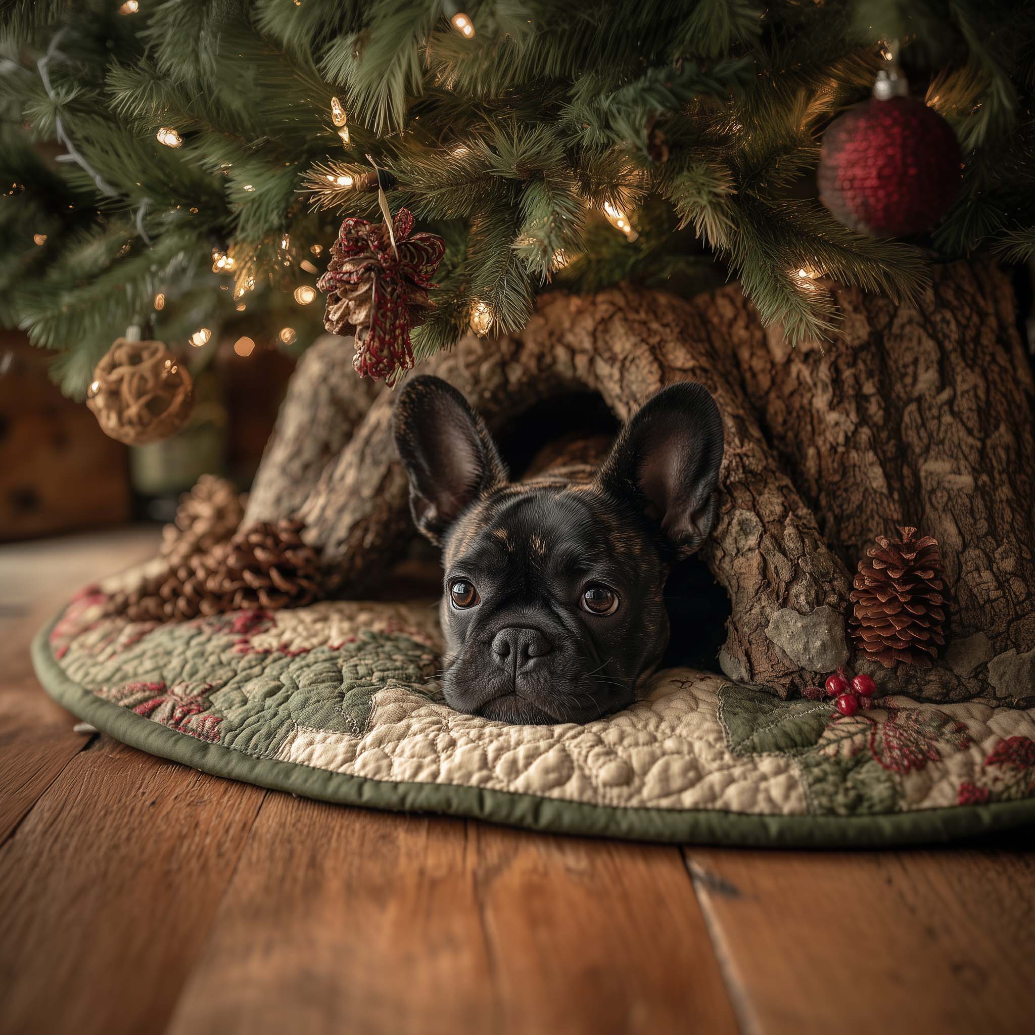 French Bulldog Quilted Tree Skirt GFTOHD11944