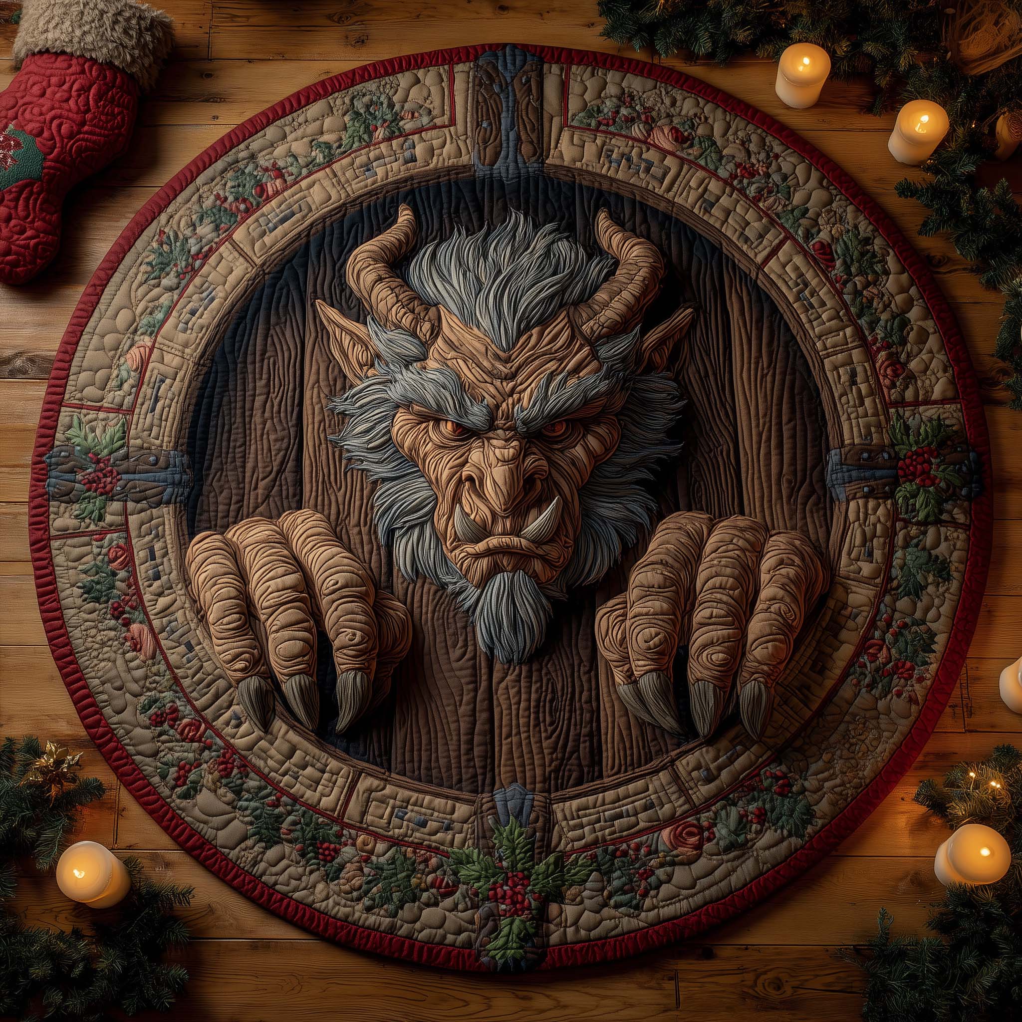 Krampus Quilted Round Mat GFTOHD12347