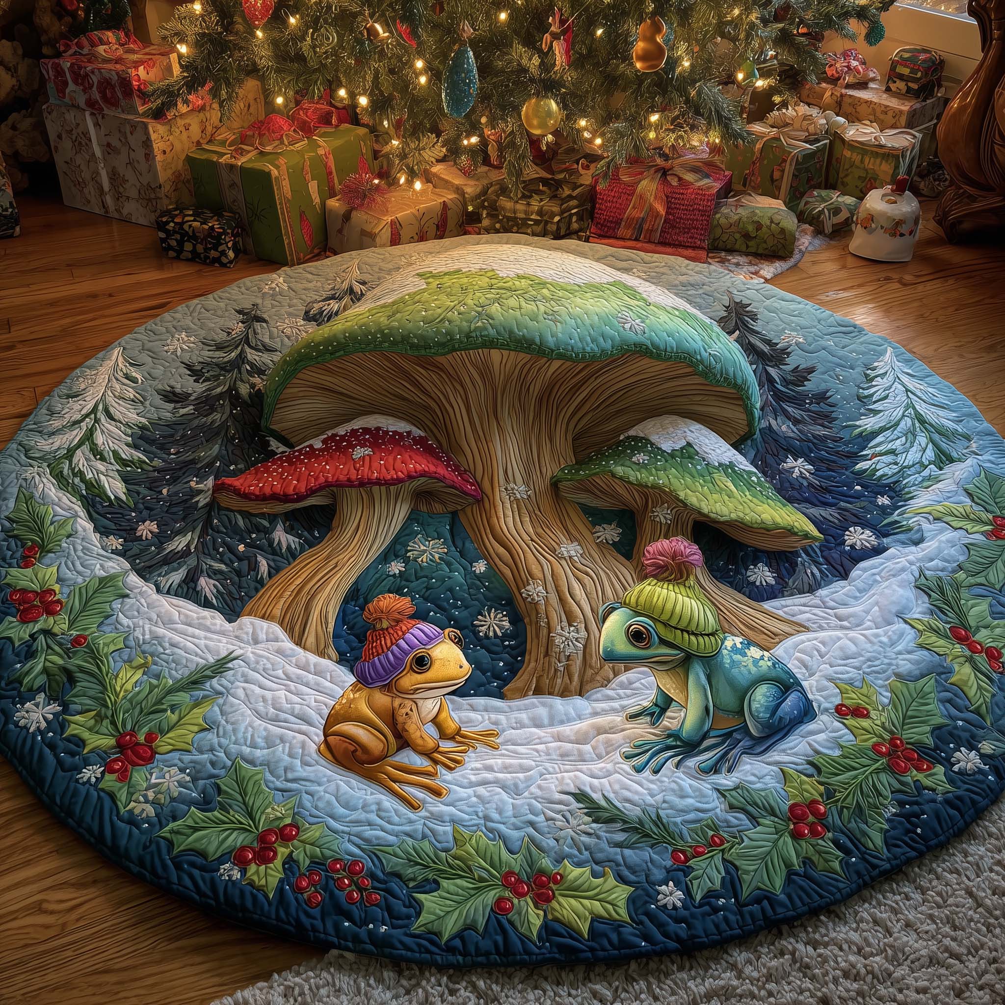 Mushroom Quilted Round Mat GFTOHD12583