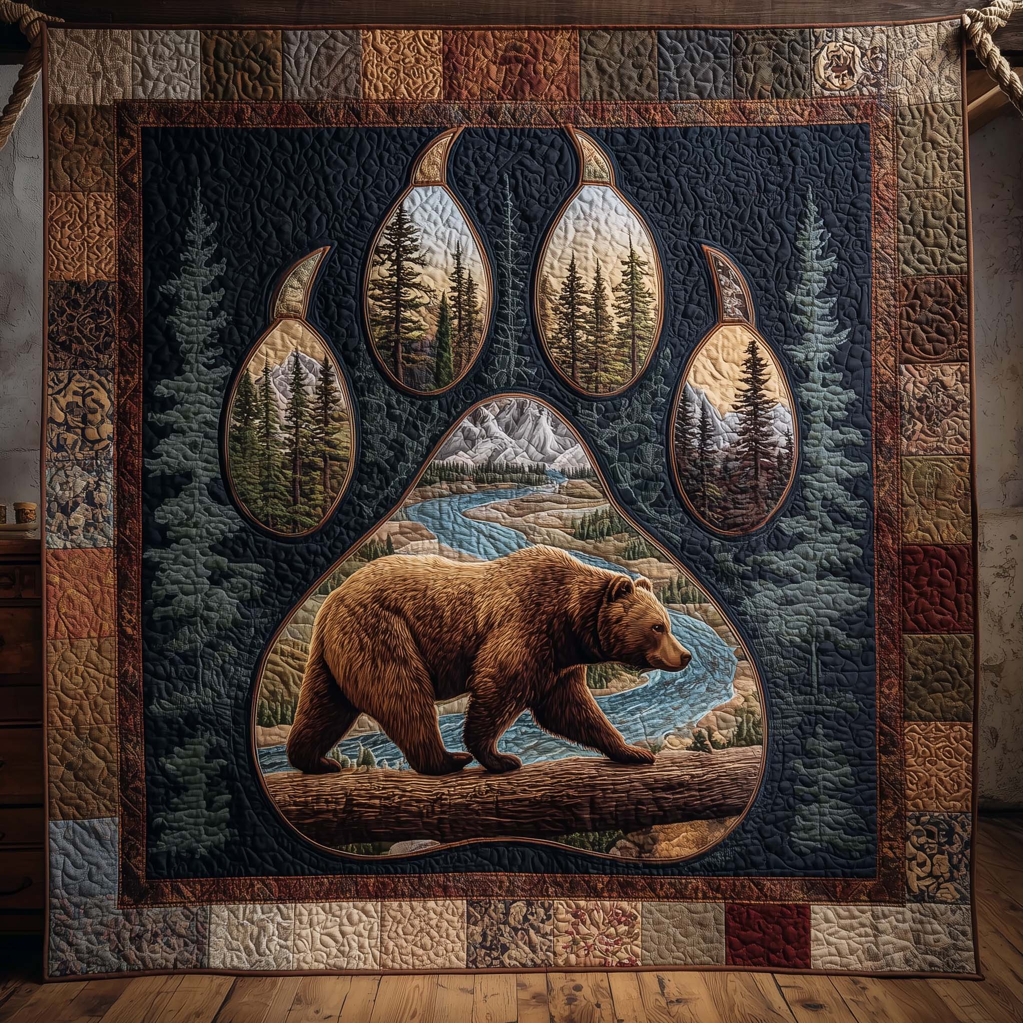 Majestic Bear Quilted Blanket GFTOHD13002