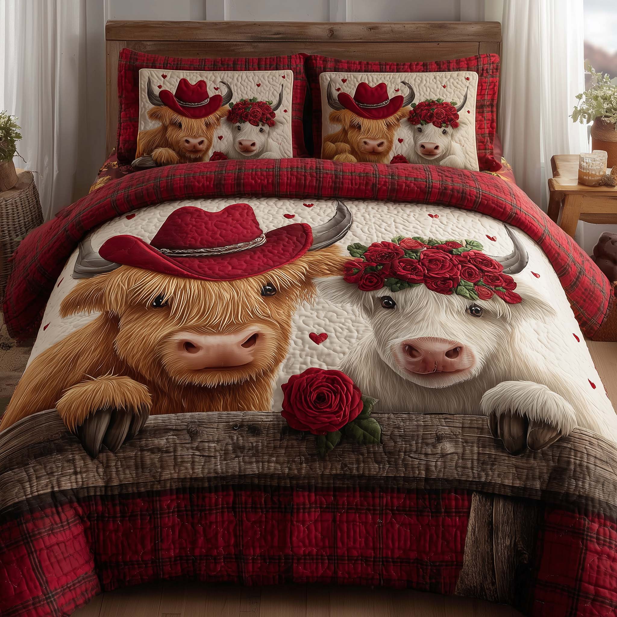 Valentine Couple 3-Piece Quilted Bedding Set GFTOHD13015