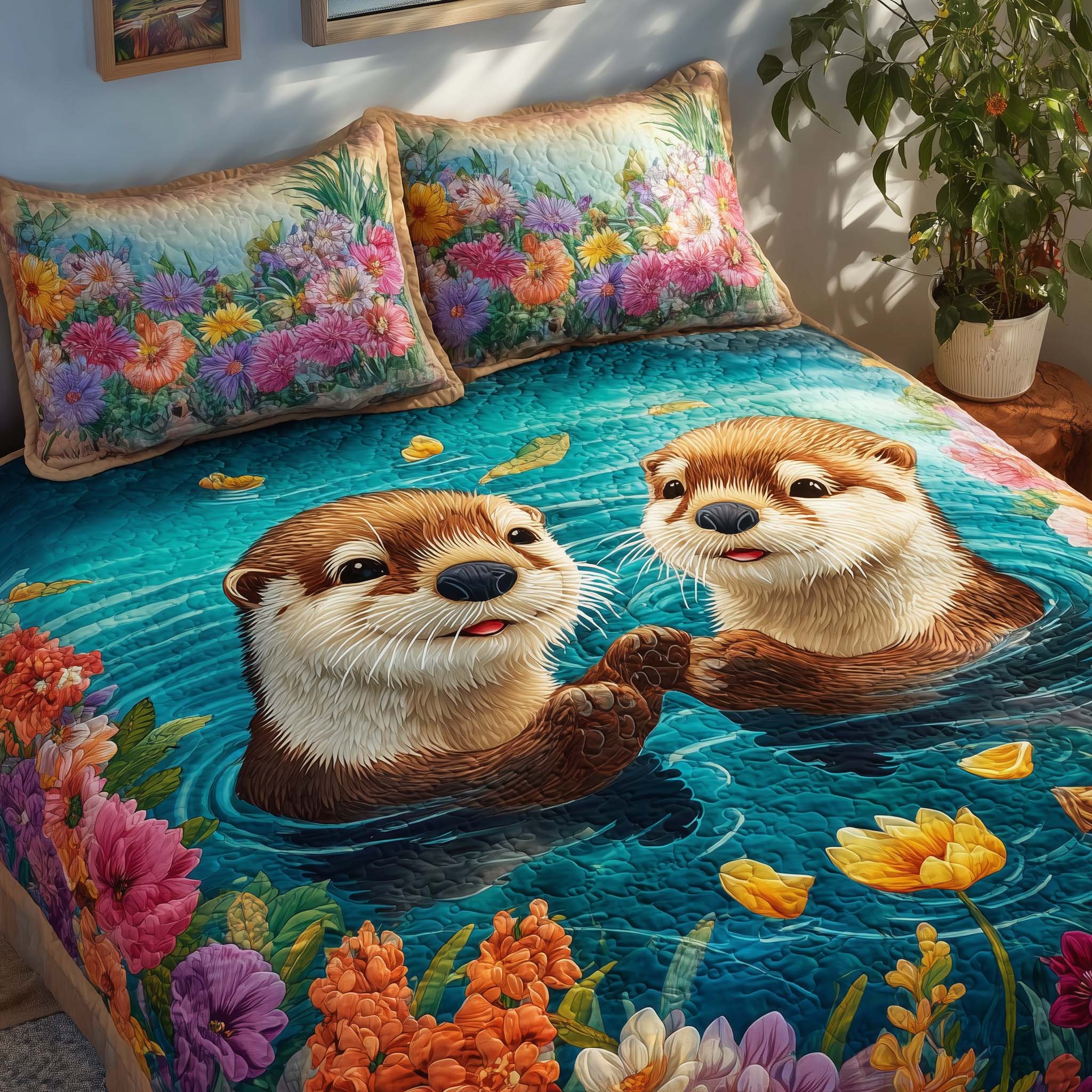 Valentine Couple 3-Piece Quilted Bedding Set GFTOHD13019