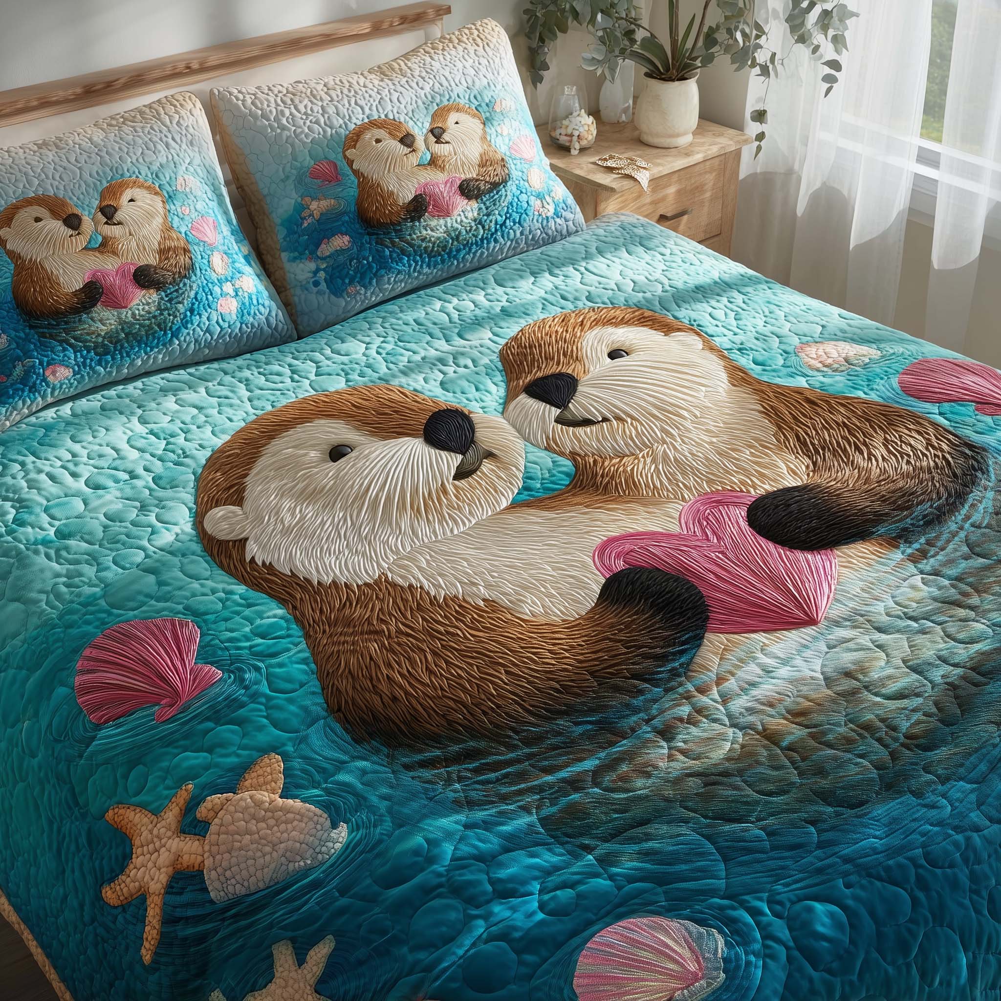 Valentine Couple 3-Piece Quilted Bedding Set GFTOHD13020