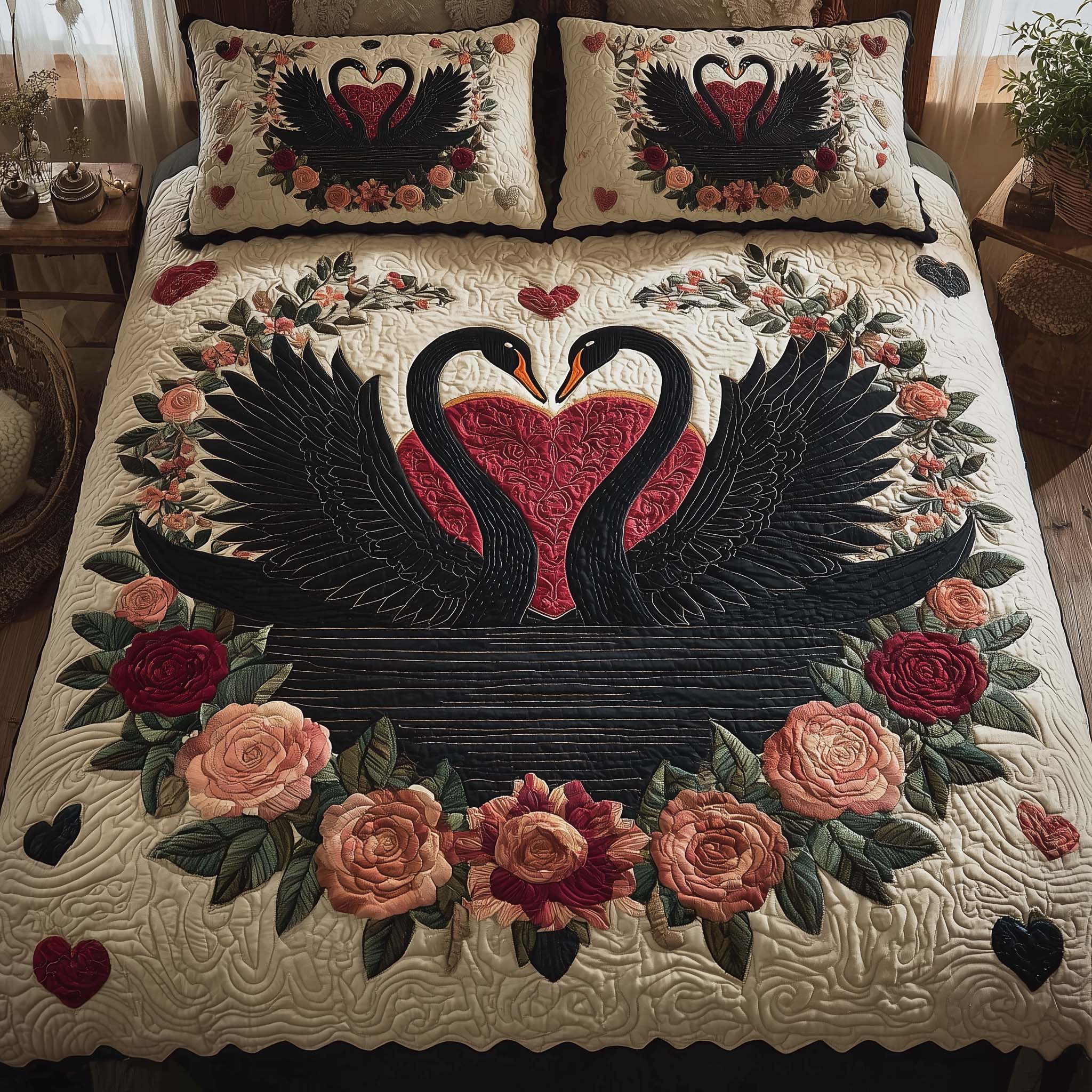 Valentine Couple 3-Piece Quilted Bedding Set GFTOHD13025