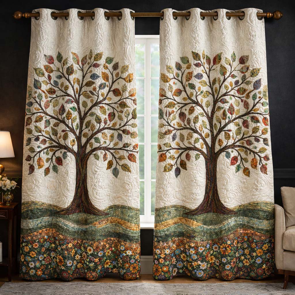 Autumn Whisper Tree Quilted Curtains GFTOHD13283