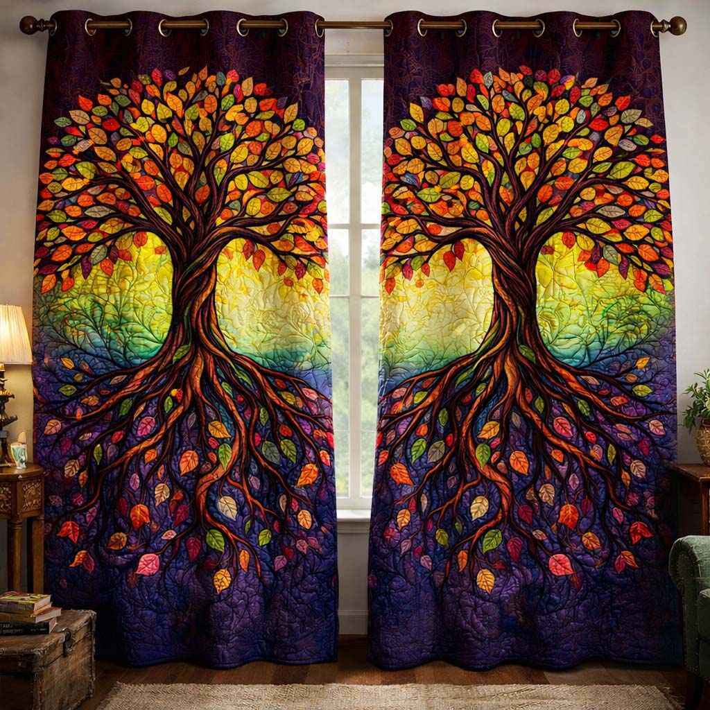 Autumn Radiance Tree Quilted Curtains GFTOHD13287