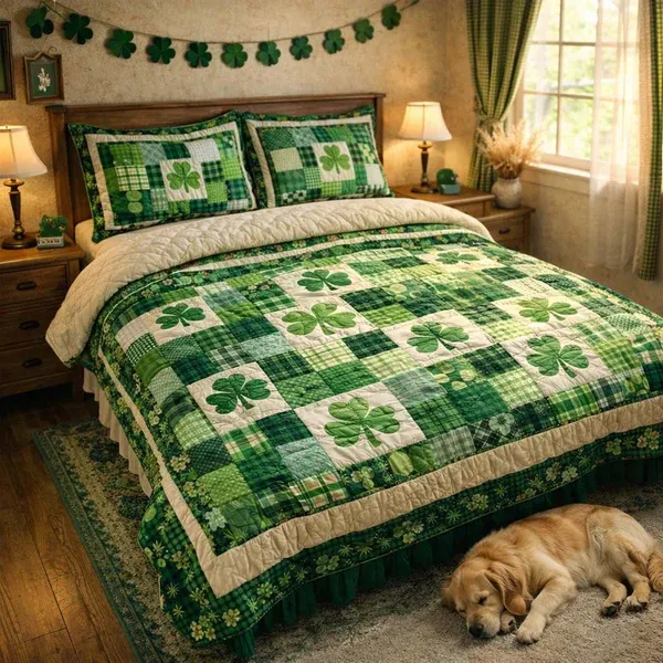 Shamrock Patchwork Duvet Cover Set GFTOHD13317   