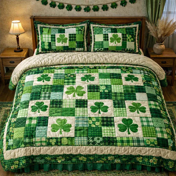 Shamrock Patchwork Duvet Cover Set GFTOHD13317   