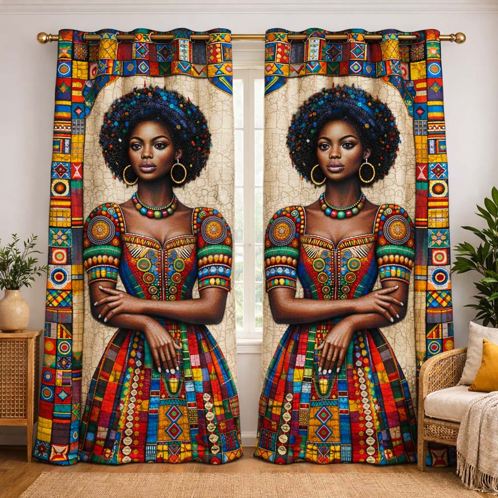Cultural Feminine Power Quilted Curtains GFTOHD13598