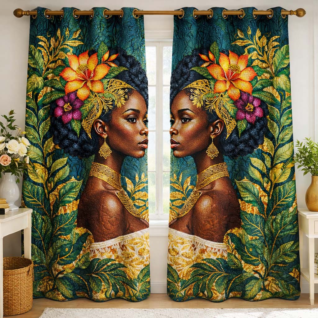 Rooted African Beauty Quilted Curtains GFTOHD13599