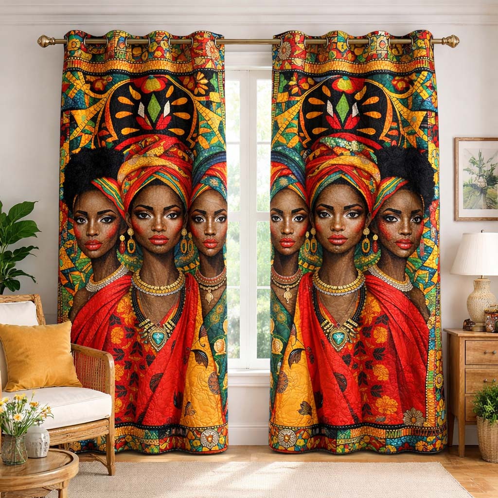 Sisterhood Black Strength Quilted Curtains GFTOHD13601