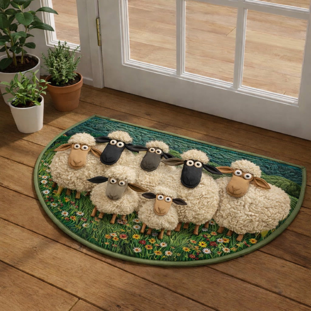 Daisy Meadow Sheep Quilted Welcome Mat GFTOHD13679