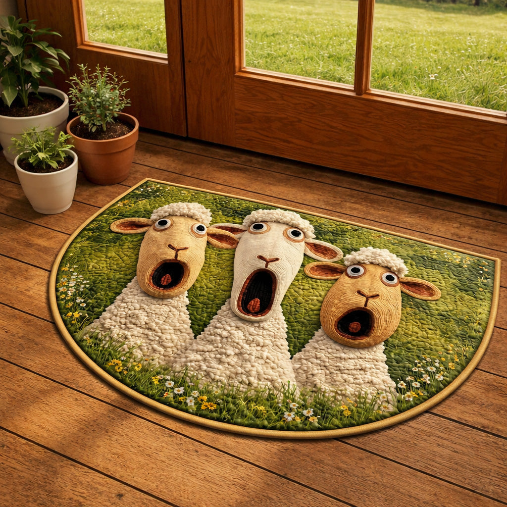Funny Sheep Faces Quilted Welcome Mat GFTOHD13681