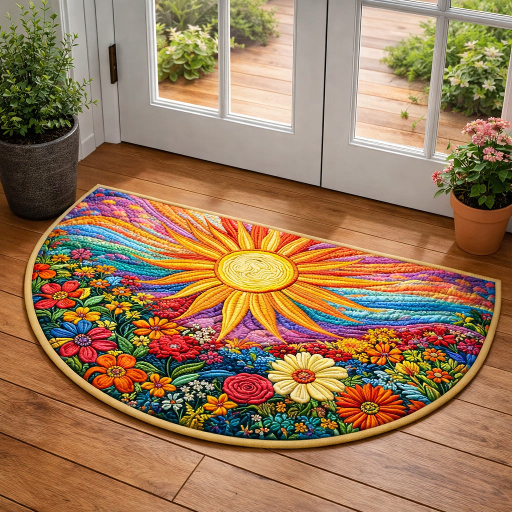 Floral Sun Meadow Quilted Welcome Mat GFTOHD13686