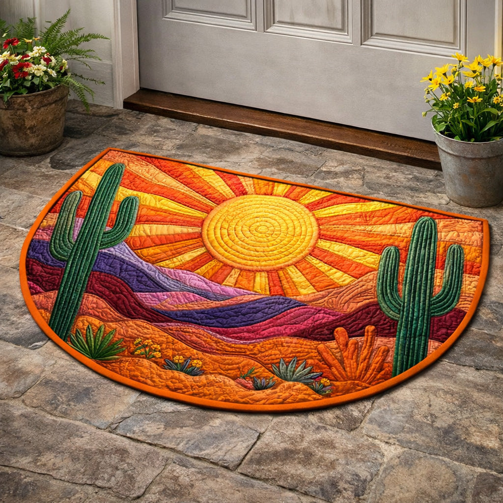 Desert Cactus Sunrise Quilted Welcome Mat GFTOHD13689