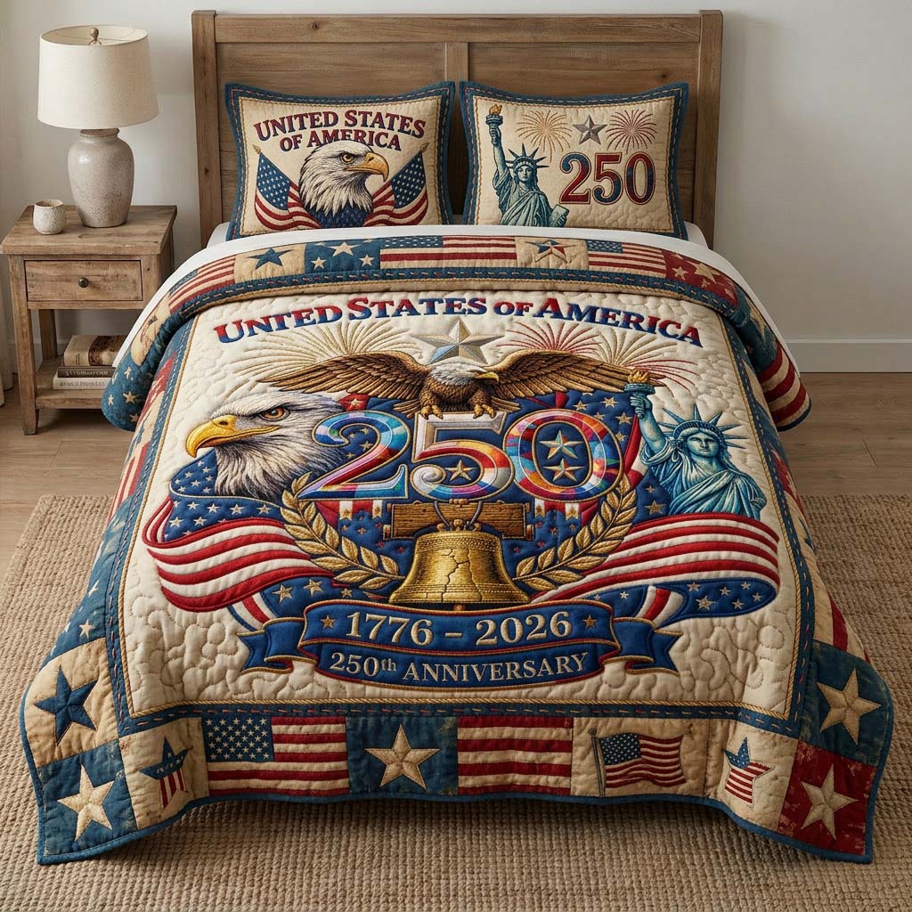 Eagle Glory 3-Piece Quilted Bedding Set GFTOHD14405