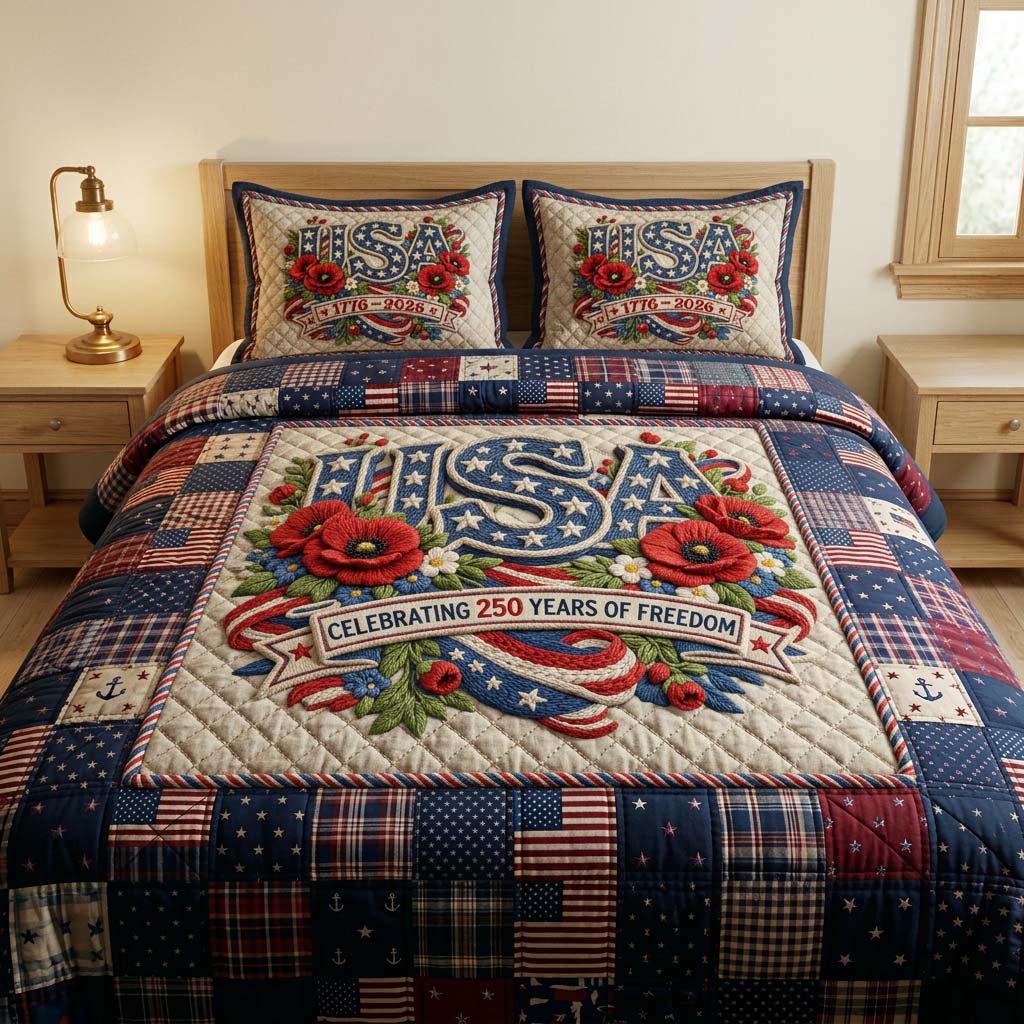 Heritage Pride 3-Piece Quilted Bedding Set GFTOHD14408