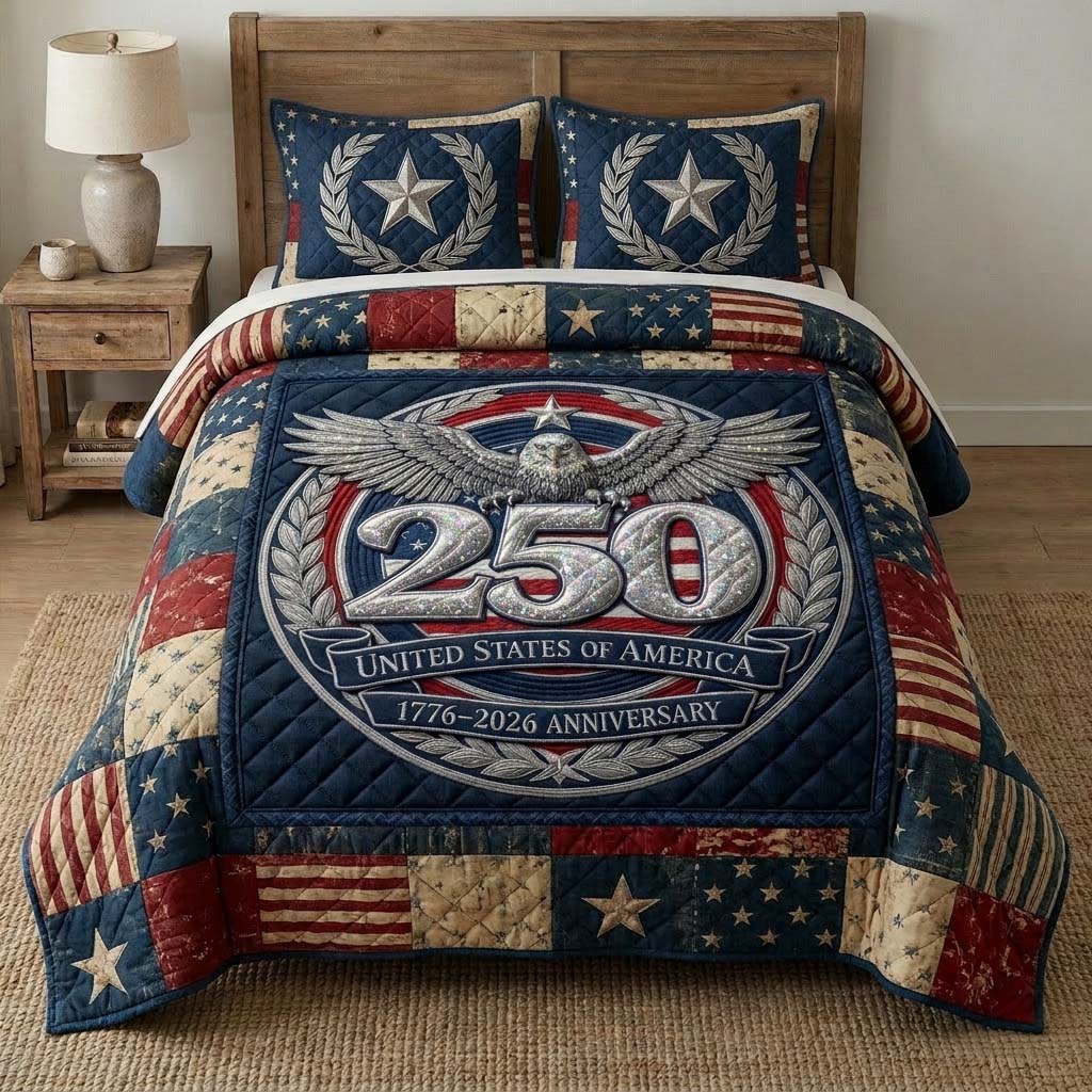 Liberty Crest 3-Piece Quilted Bedding Set GFTOHD14421