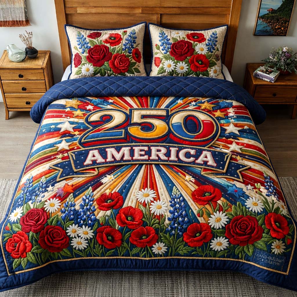 Floral Freedom 3-Piece Quilted Bedding Set GFTOHD14424