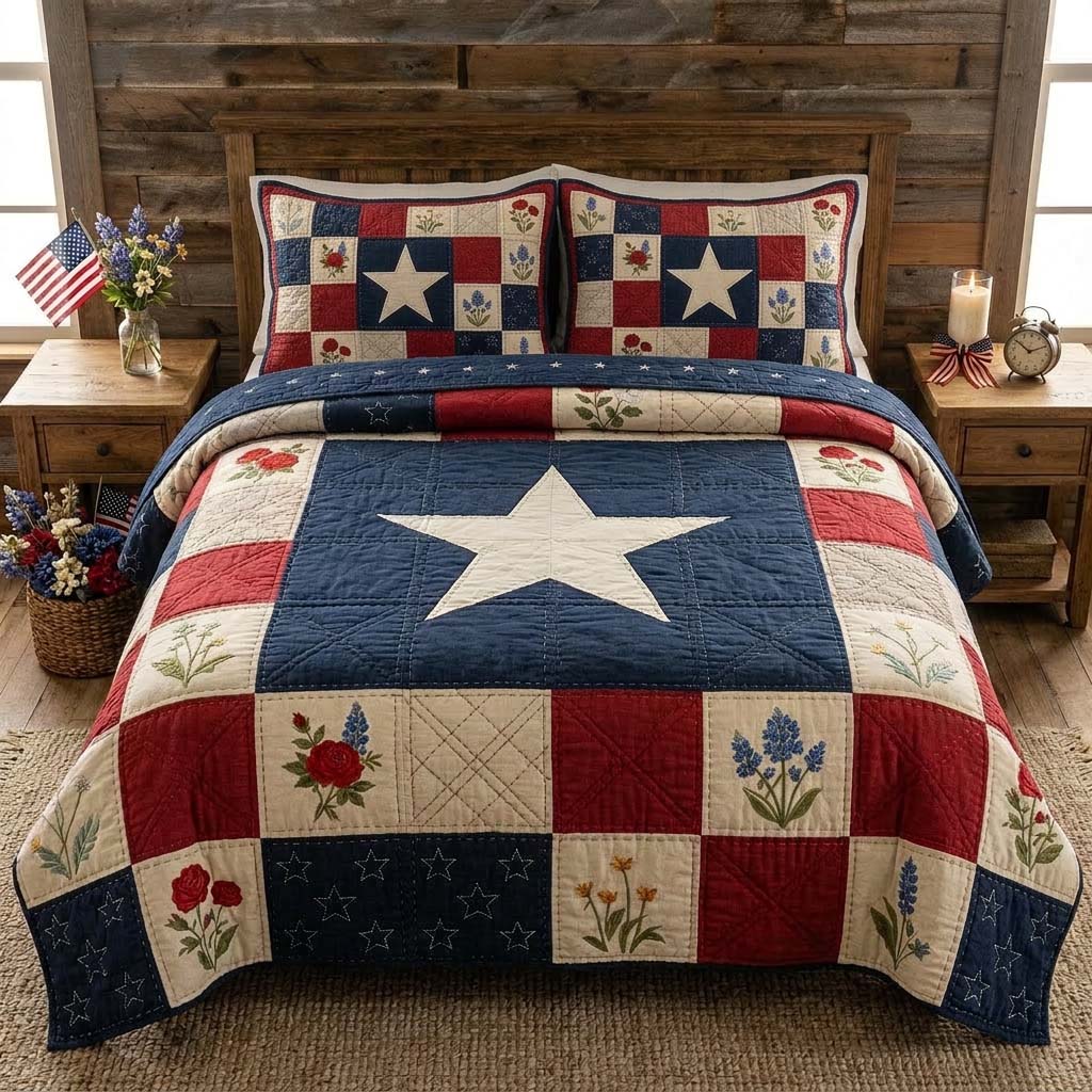 Star Heritage 3-Piece Quilted Bedding Set GFTOHD14442