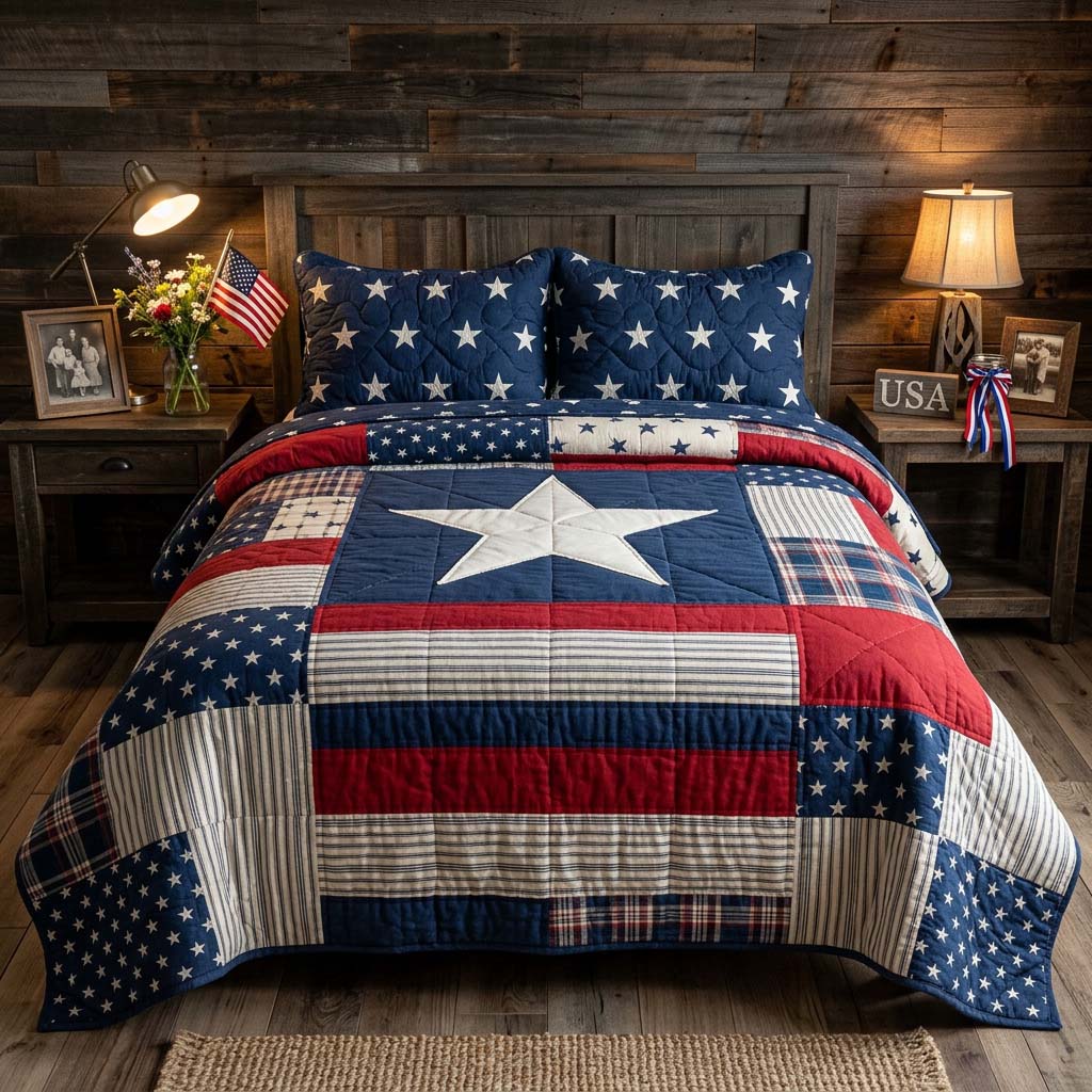 Liberty Patchwork 3-Piece Quilted Bedding Set GFTOHD14443