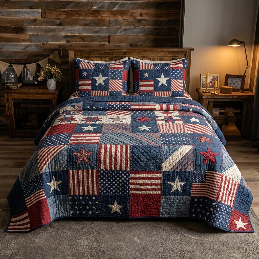 Vintage Glory 3-Piece Quilted Bedding Set GFTOHD14446