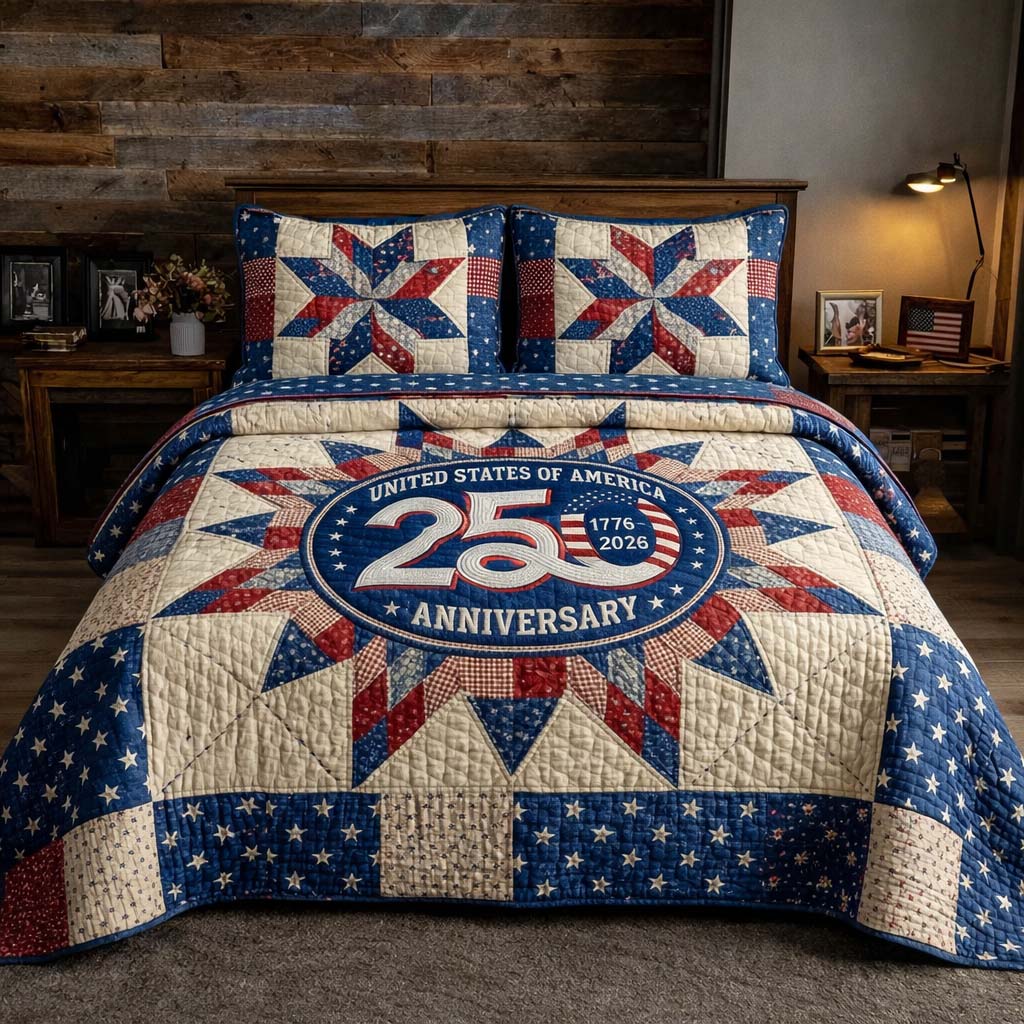 Heritage Patch 3-Piece Quilted Bedding Set GFTOHD14449