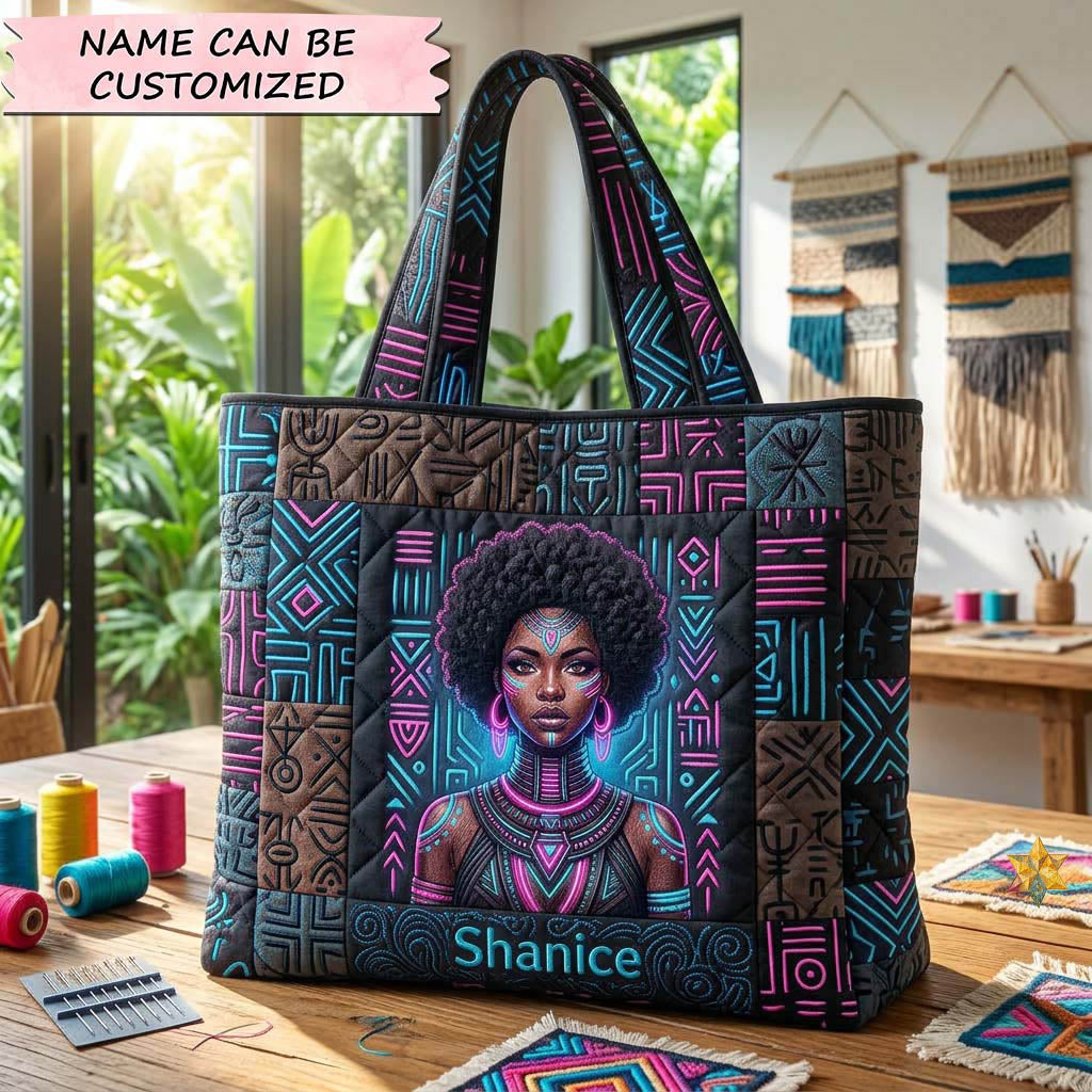 Neon Power QueenQuilted Tote Bag QTCUZGFTOHD14533