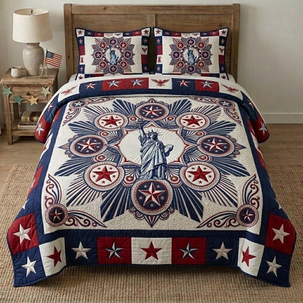 Classic Eagle Banner 3-Piece Quilted Bedding Set GFTOHD14602