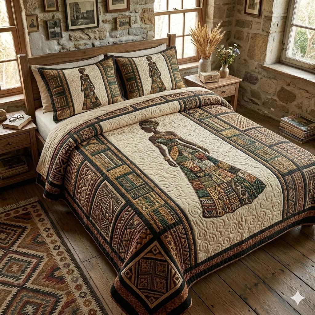 Cultural Unity 3-Piece Quilted Bedding Set GFTOHD14666