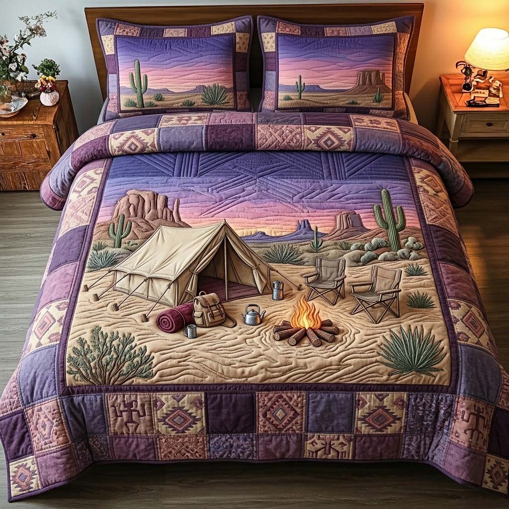 Desert Campfire 3-Piece Quilted Bedding Set GFTOHD14748