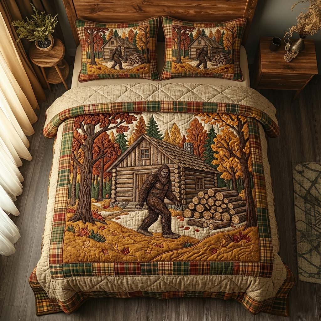 Cabin Path Bigfoot 3-Piece Quilted Bedding Set GFTOHD14972