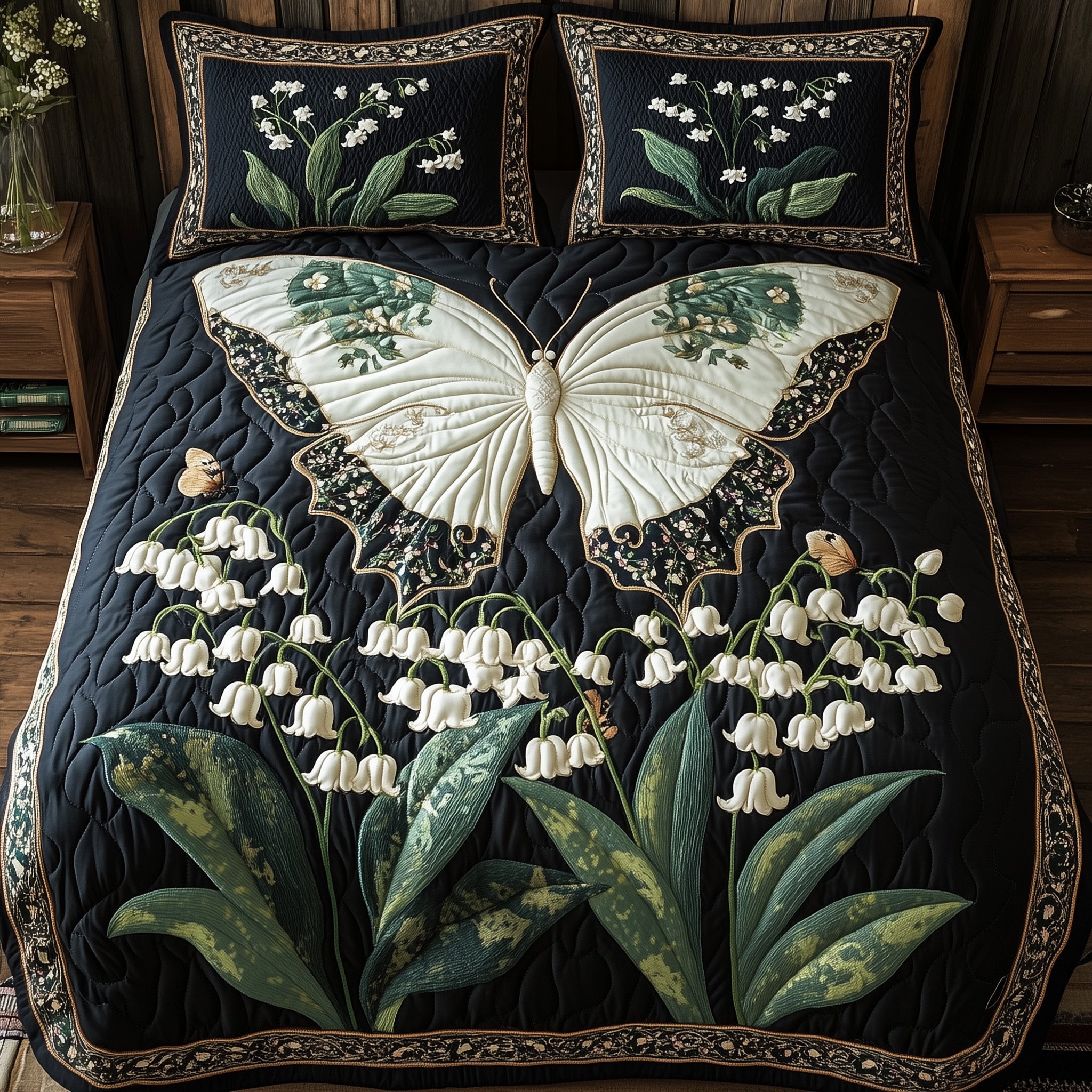 Lily of The Valley 3-Piece Quilted Bedding Set GFTOHD5892