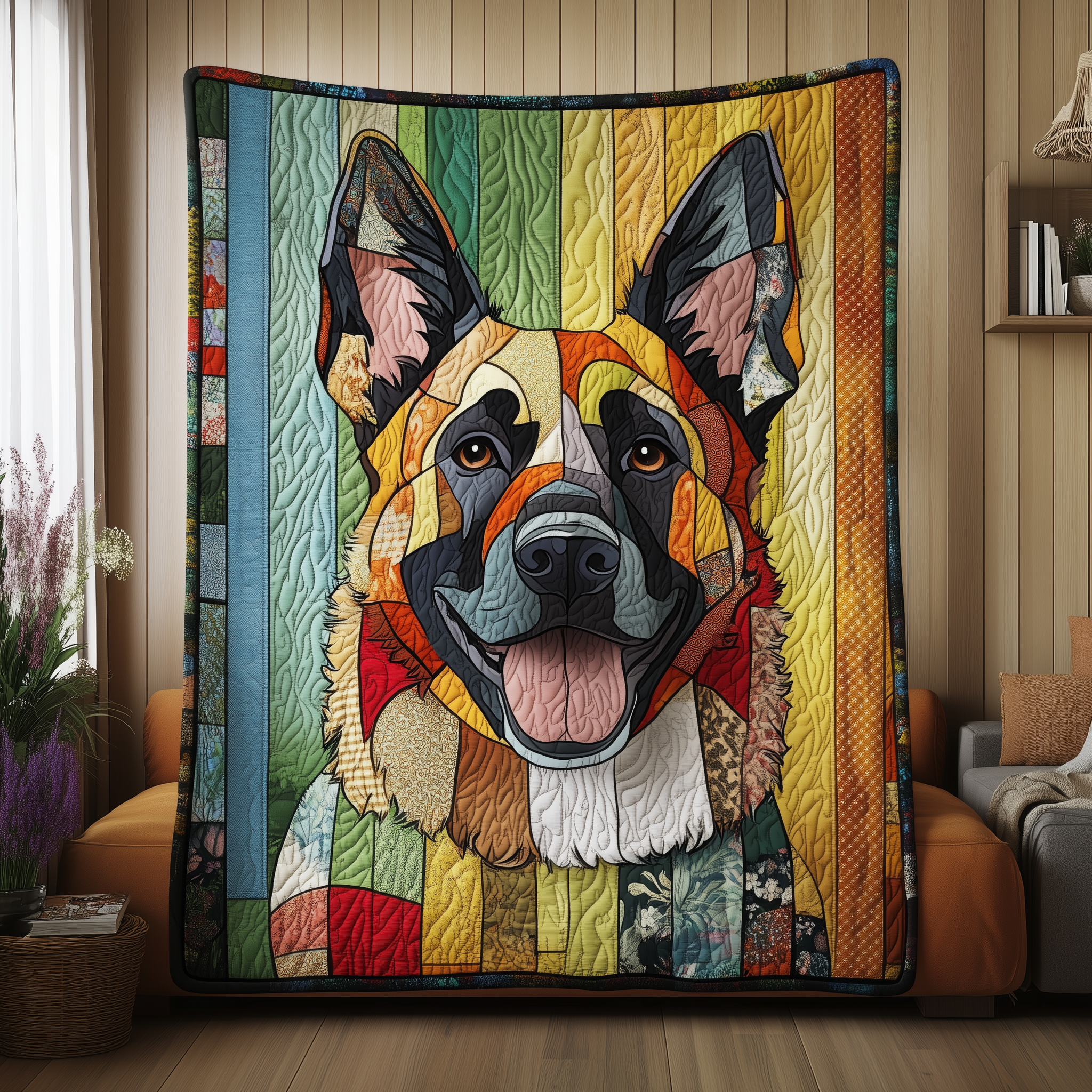 Joyful German Shepherd Quilted Blanket GFTOHD608