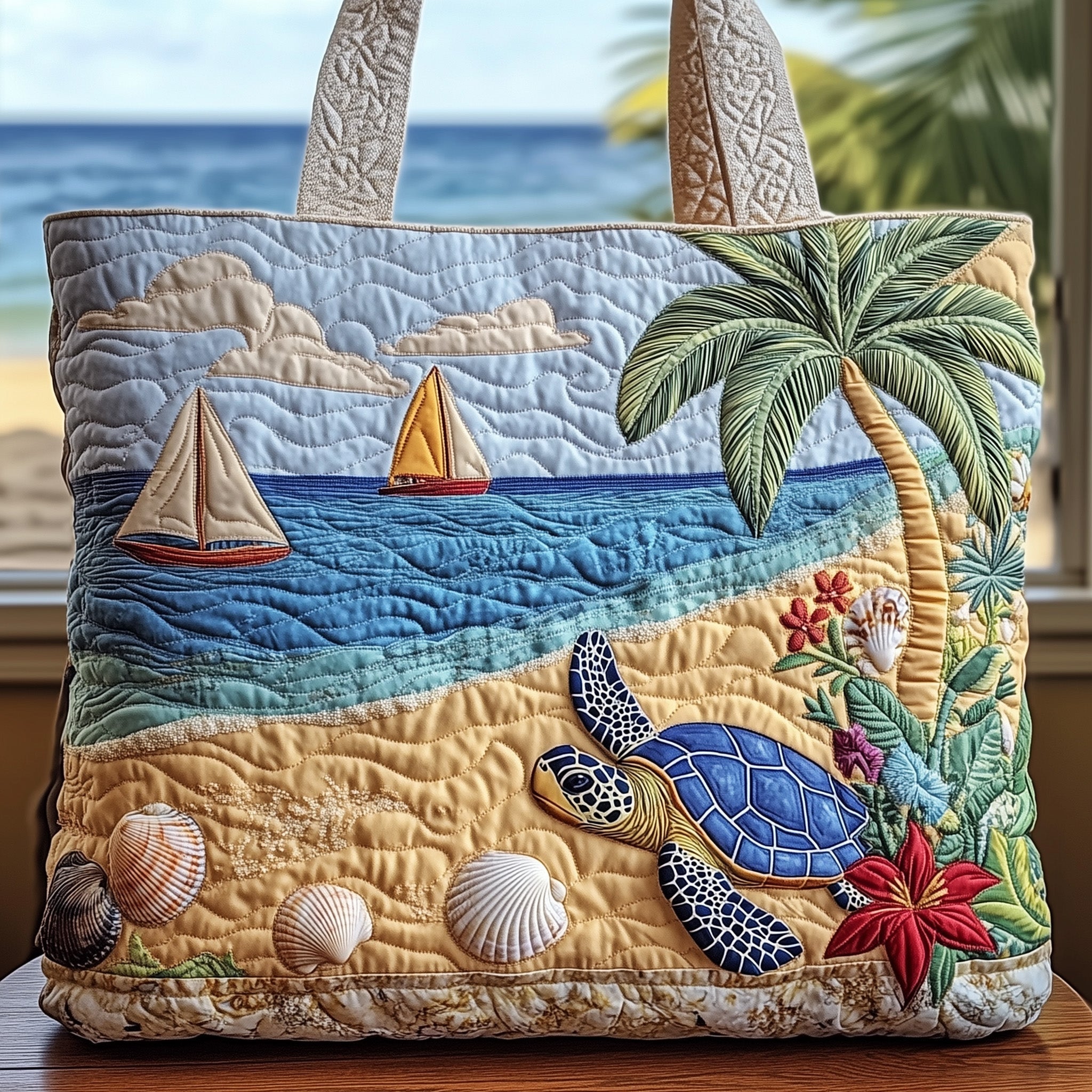 Beach Breeze Quilted Tote Bag GFTOHD7991