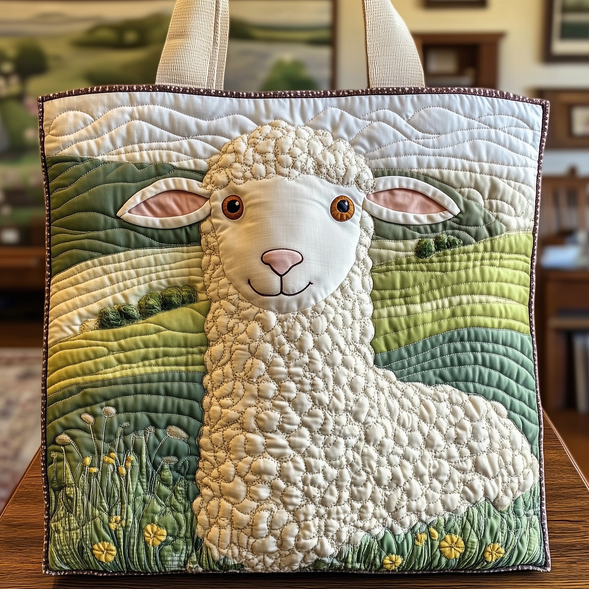Sheep Serenity Quilted Tote Bag GFTOHD8069