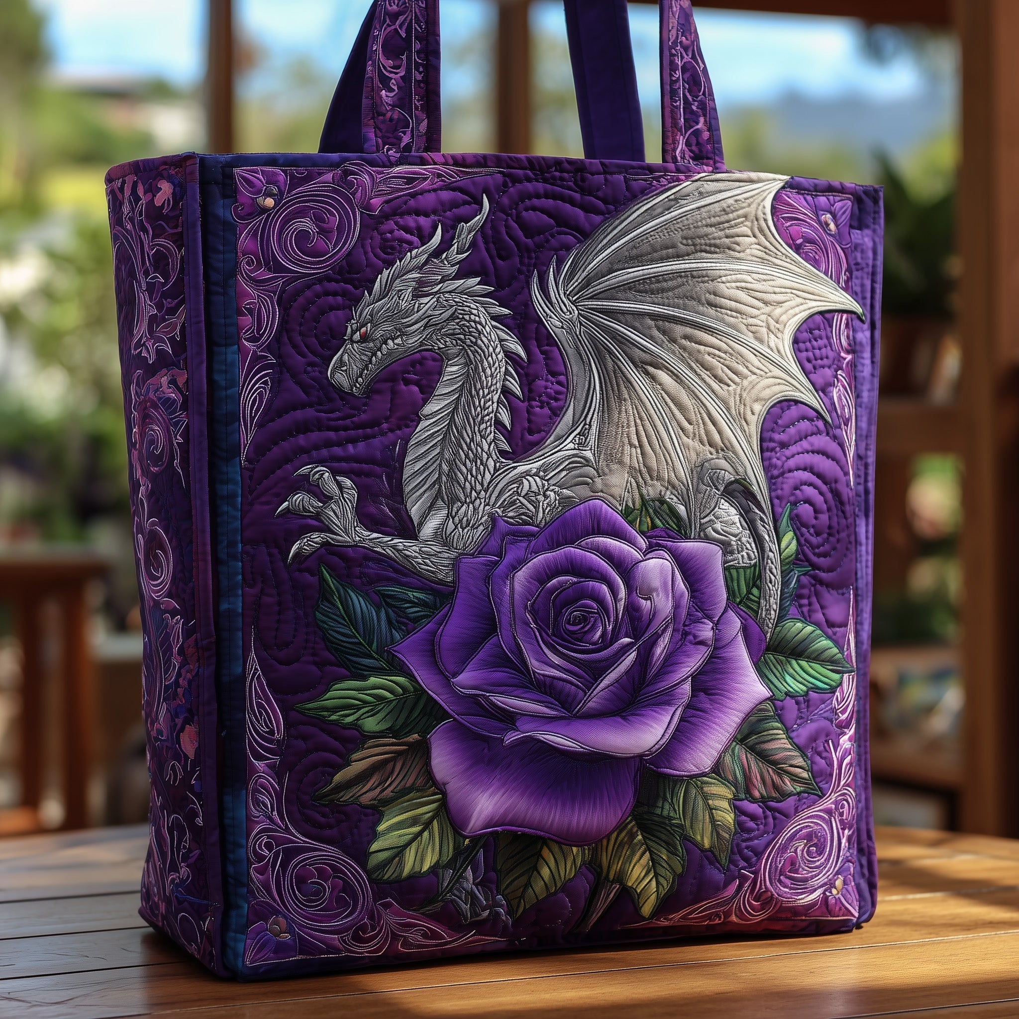 Majestic Dragon Quilted Tote Bag GFTOHD8246