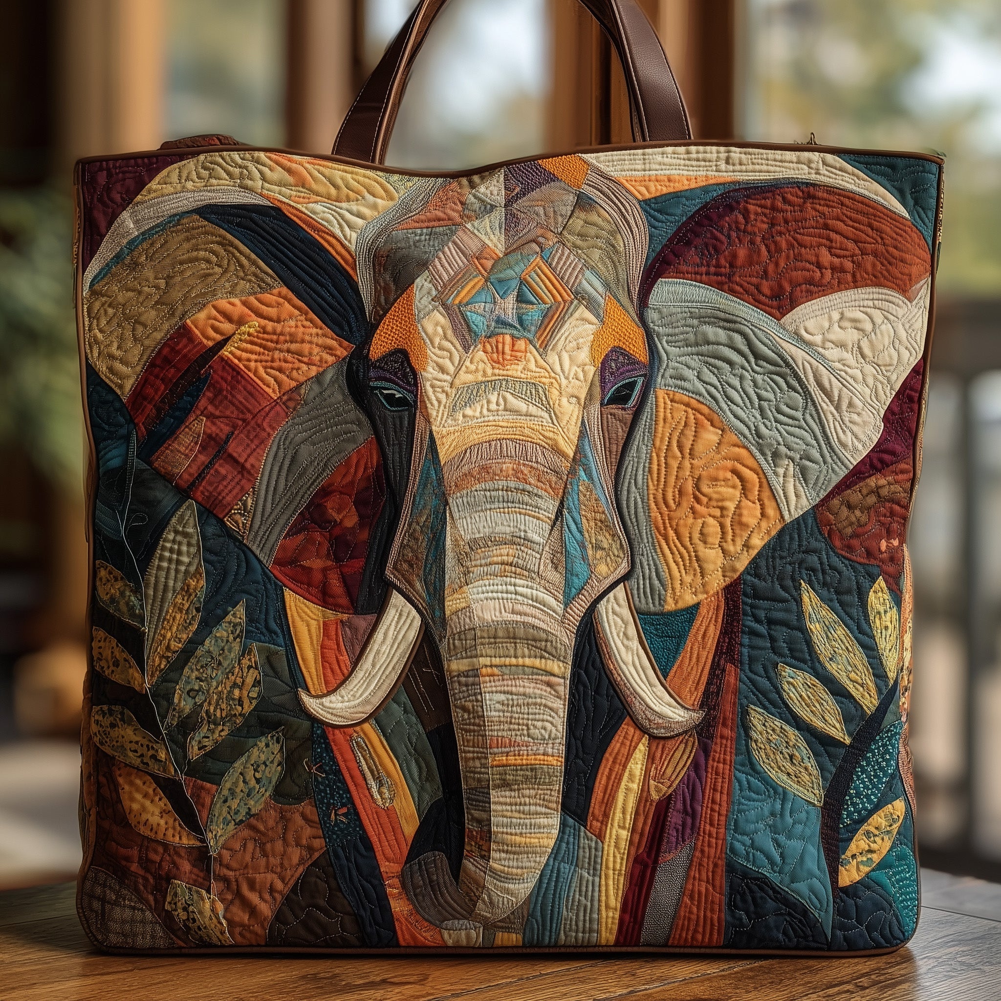 Majestic Elephant Quilted Tote Bag GFTOHD8504