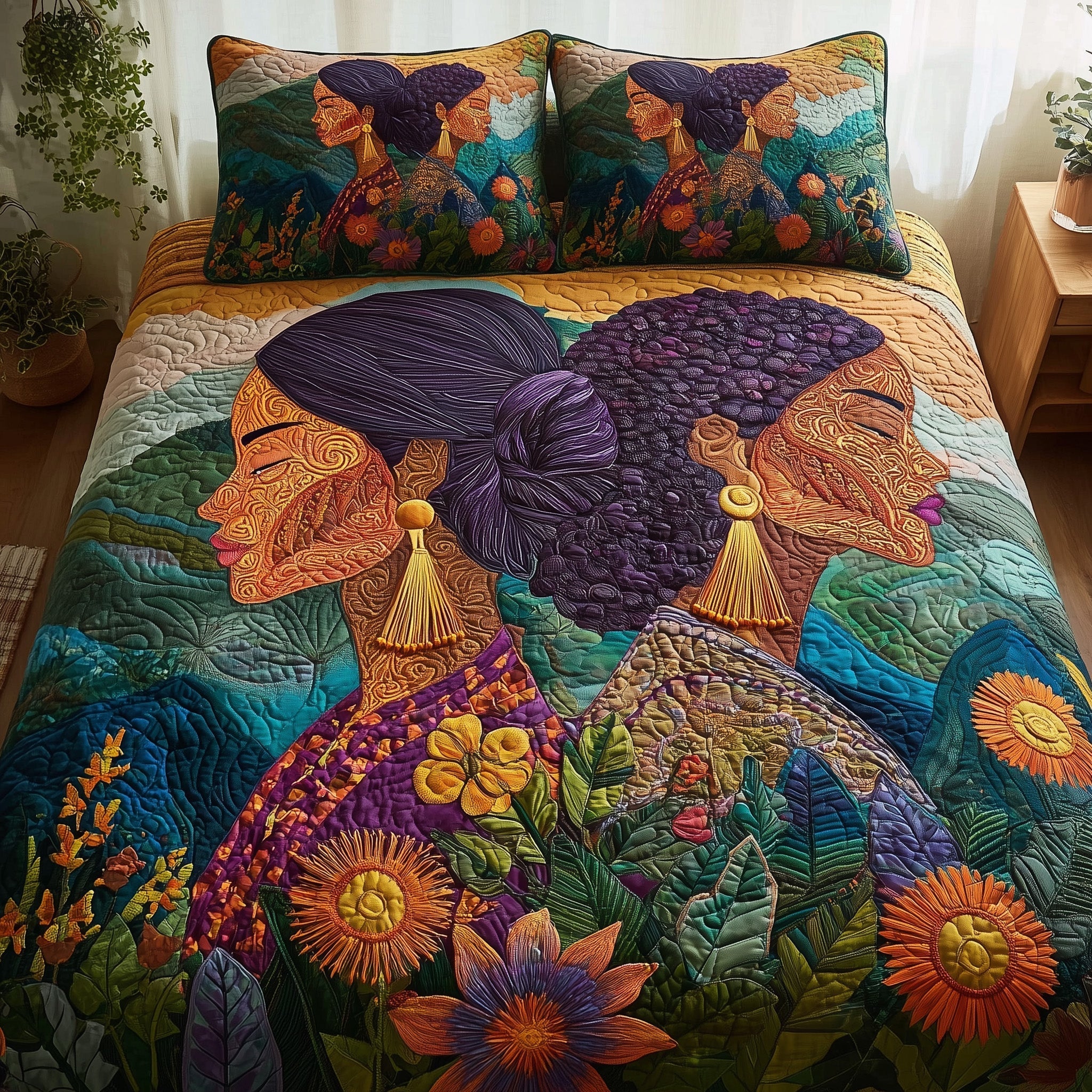 Golden Queens 3-Piece Quilted Bedding Set GFTOHD8691
