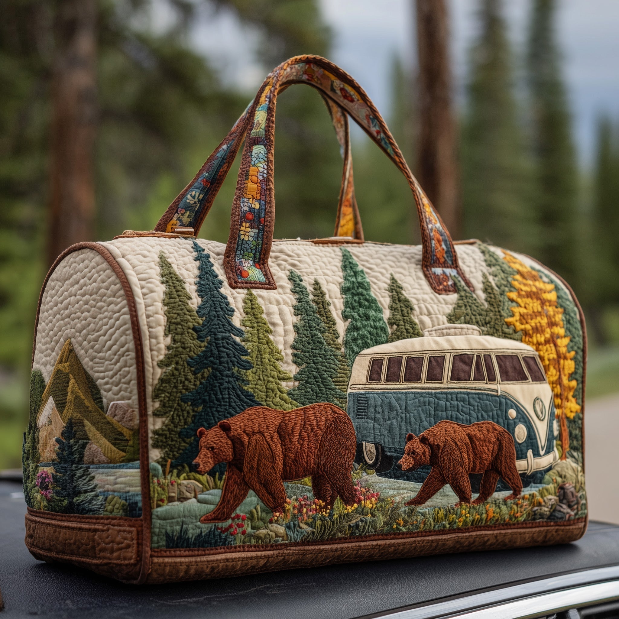 Camping Van Quilted Duffle Bag GFTOHD9754