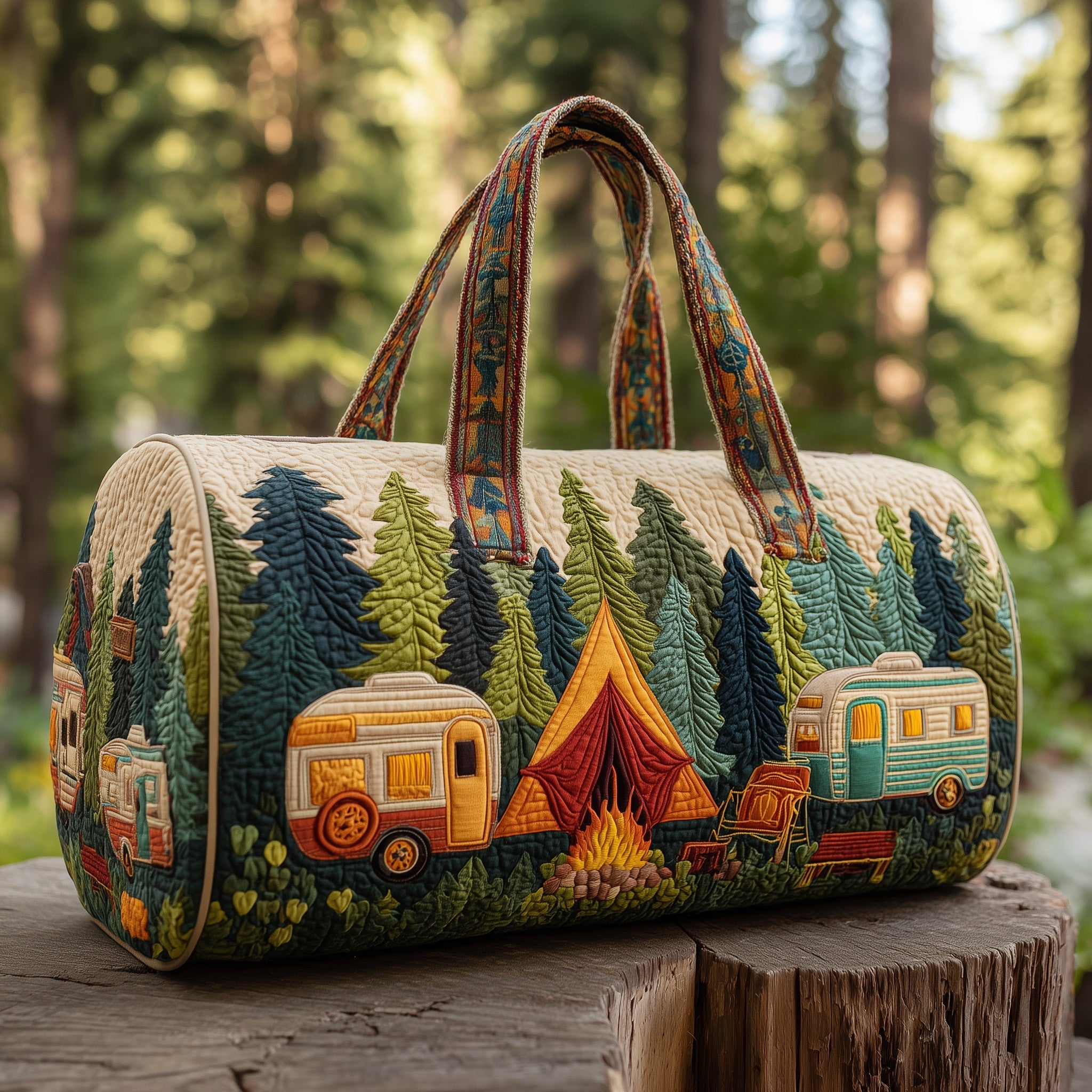 Woodland Camp Retreat Quilted Duffle Bag GFTOHD9758