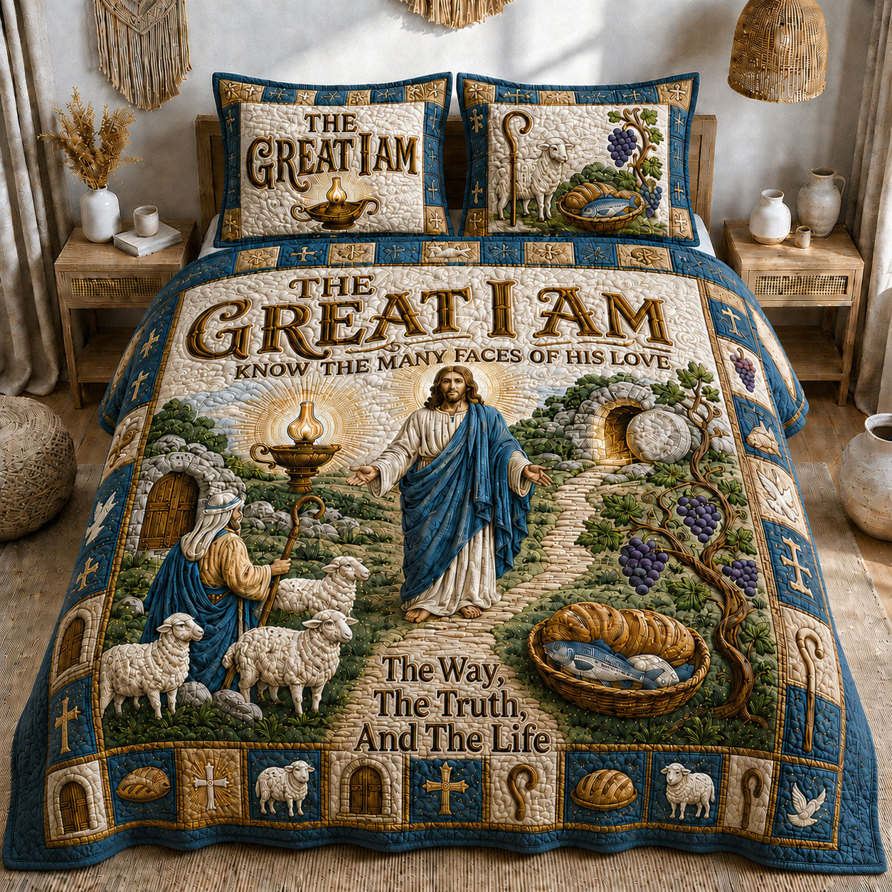 The Way The Truth And The Life 3-Piece Quilted Bedding Set GFTOHNL1327