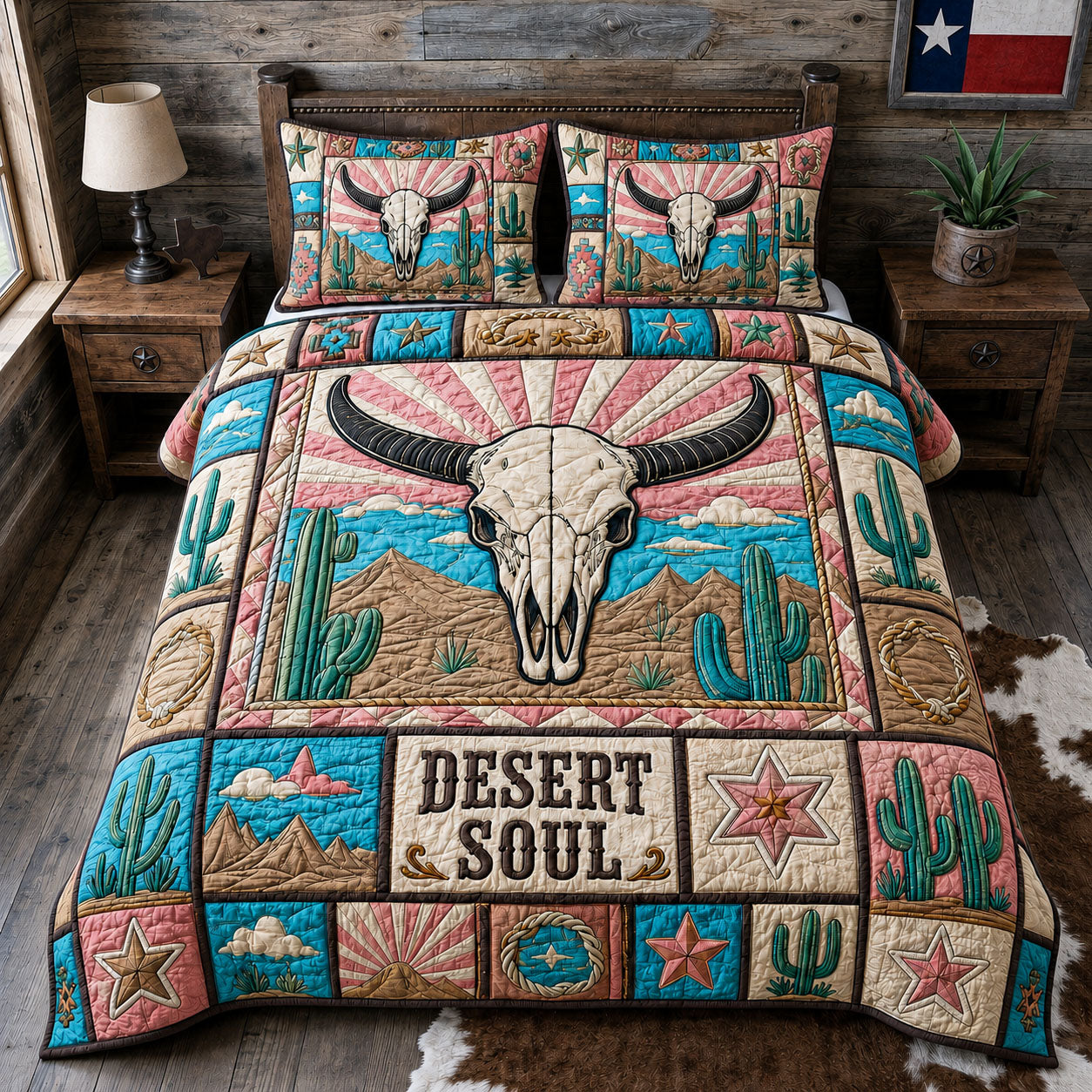 Desert Soul Sunrise 3-Piece Quilted Bedding Set GFTOHNL1518